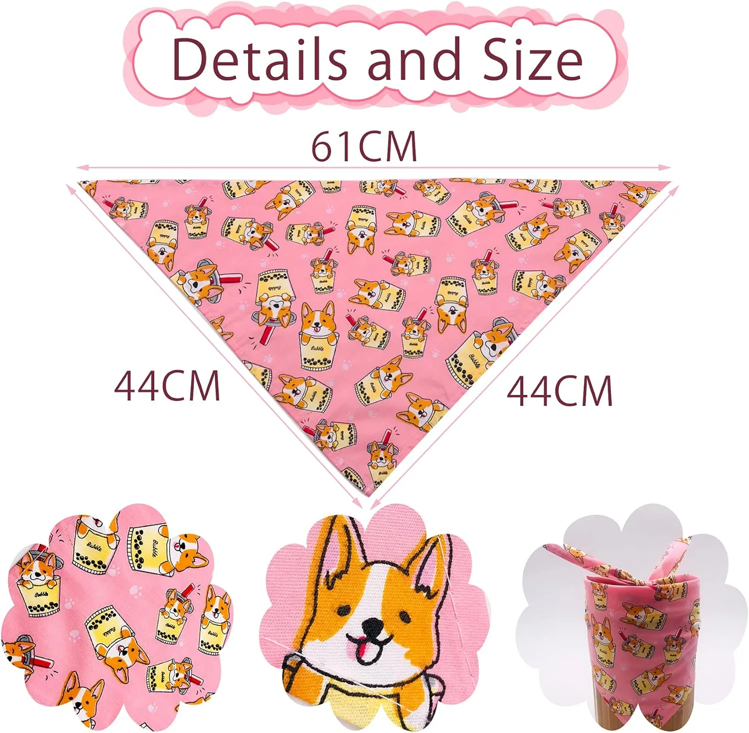 100PCS Small Dogs Bandanas Bulk Pet Summer Bandanas Pack Cat Kerchief Washable Triangle Bibs Head Scarves Scarfs Random Patterns for Boys and Girls Medium Puppies Grooming Accessories Costume