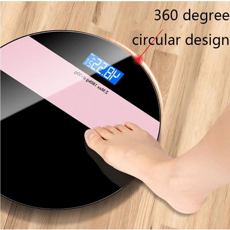 180kg Maximum Weight Tempered Glass Body Weight Scale