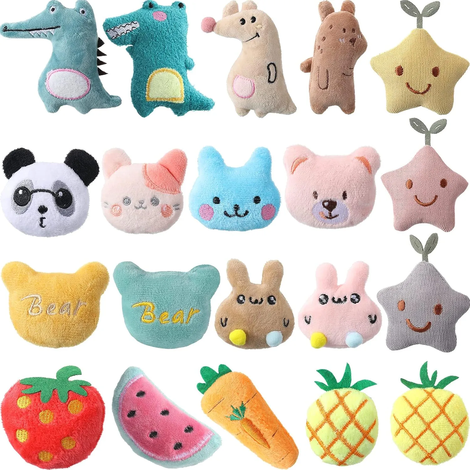 20 Pieces Catnip Toys for Indoor Cat Plush Cat Chew Toys Lovely Kitten Catnip Kitten Entertaining Interactive Kitten Dolls(Lovely)