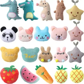 20 Pieces Catnip Toys for Indoor Cat Plush Cat Chew Toys Lovely Kitten Catnip Kitten Entertaining Interactive Kitten Dolls(Lovely)