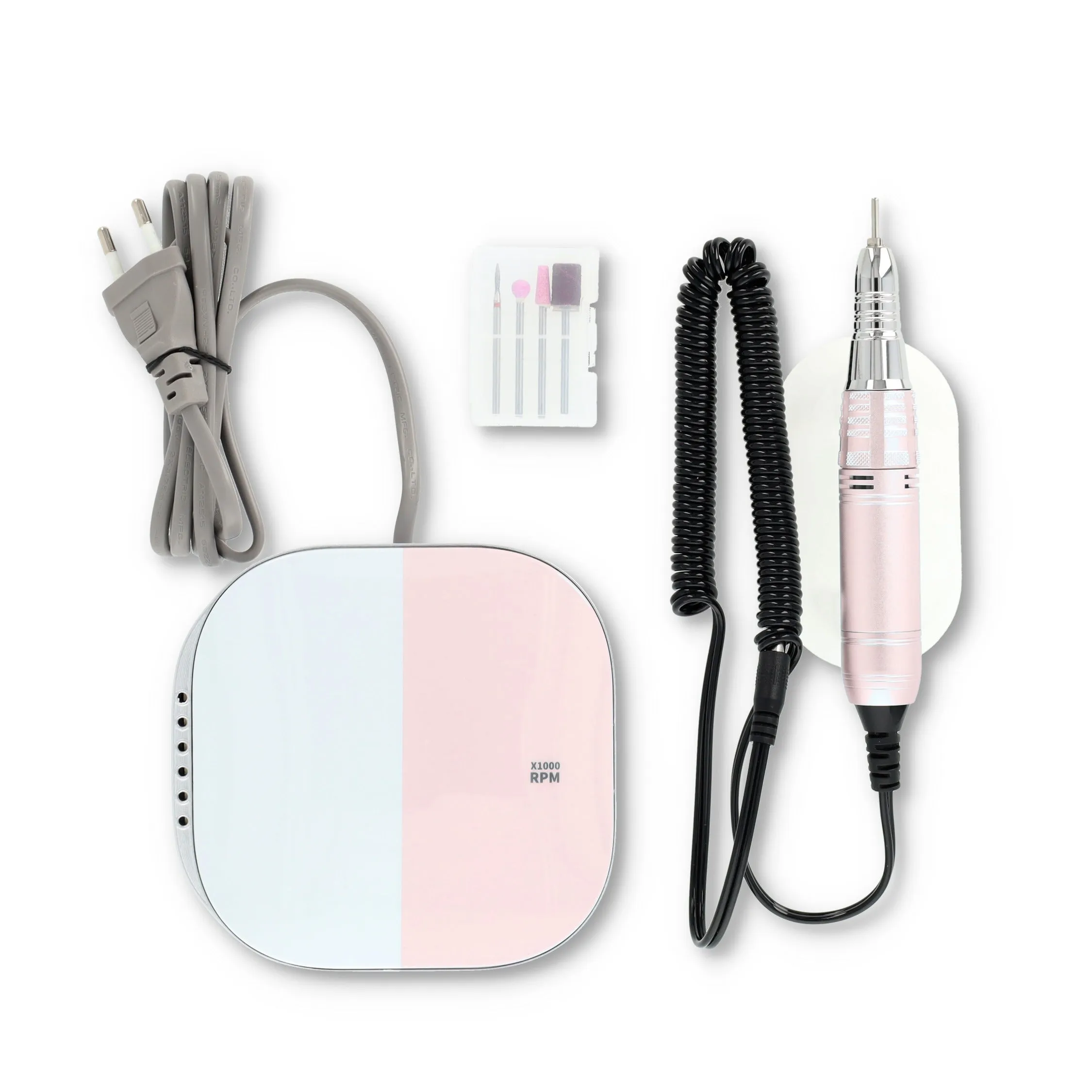 (4in1) Electric nail cutter nail care with HD display polishing tool manicure pedicure - Pink