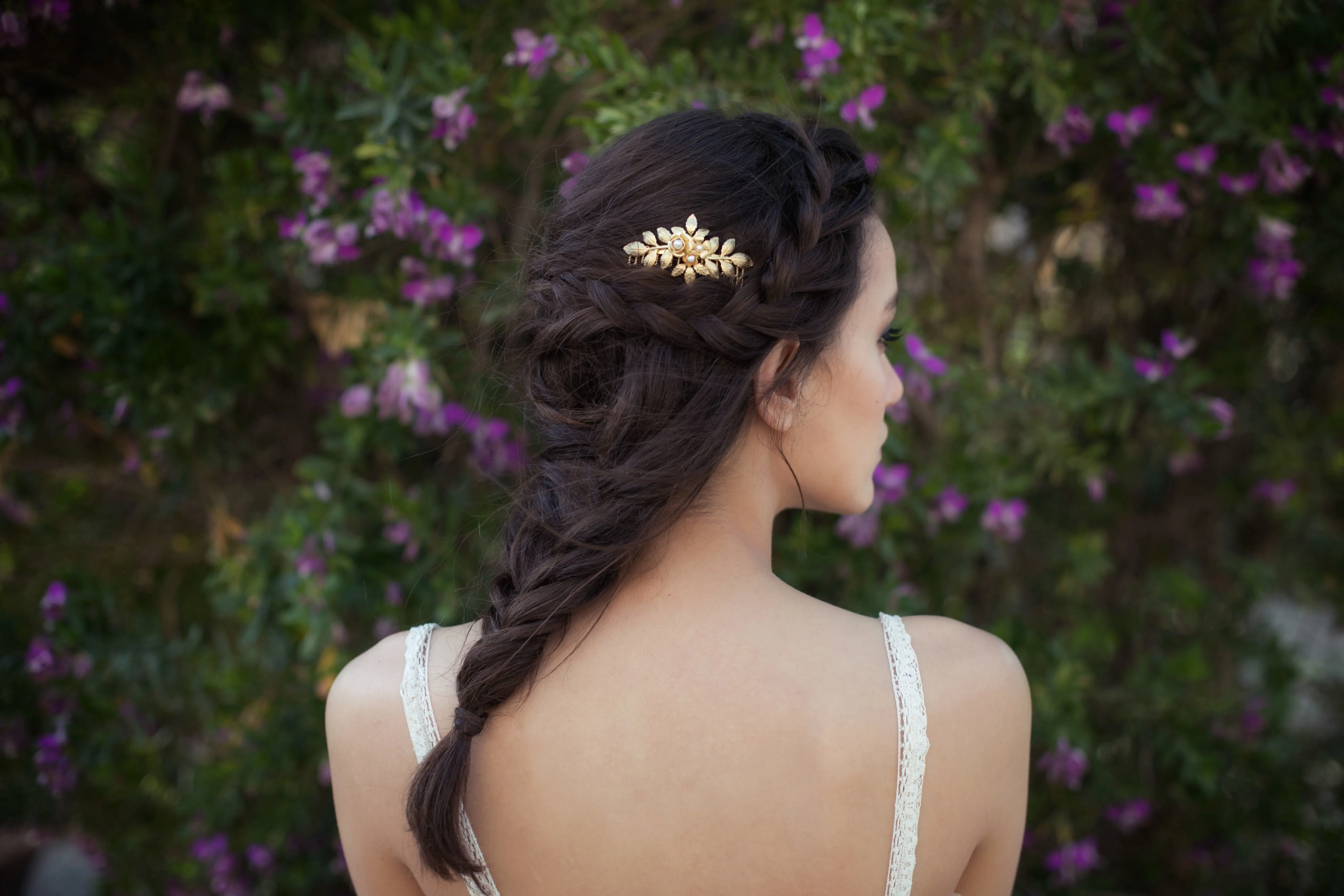 Amber Flower Hair Comb