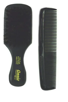 Annie Mini Pocket Combo Brush #2114 - Natural Boar Bristles, Hair Comb for Long and Short Hair