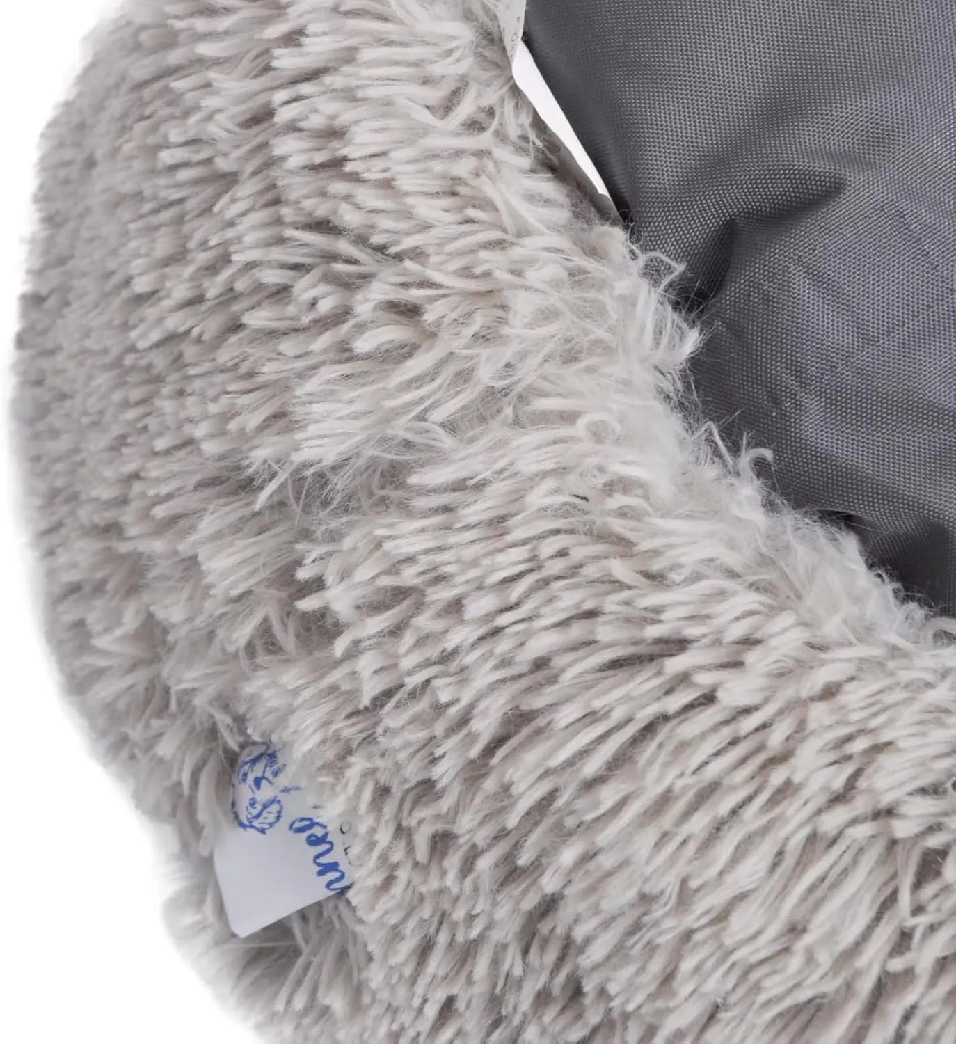 APP- Dog Bed, Round Donut Dog Bed for Small Medium Pets, Machine Washable Removable Cover, Comfort Plush Fluffy Faux Fur with Anti-Slip Bottom, Cats-Friendly Round Cuddly Design, Gray