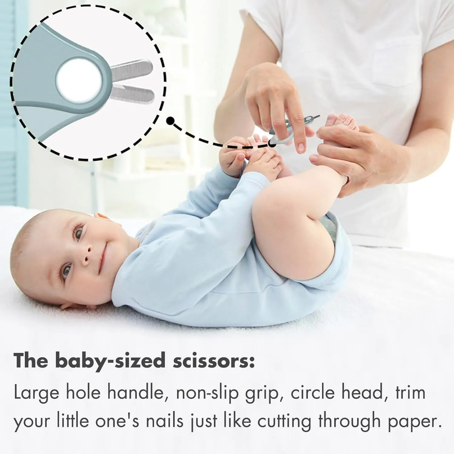 Baby Nail Kit, 4-in-1 Baby Nail Care Set with Cute Case, Baby Nail Clipper, Scissor, Nail File & Tweezer, Baby Manicure Kit and Pedicure kit for Newborn, Infant, Toddler, Kids-Owl Blue