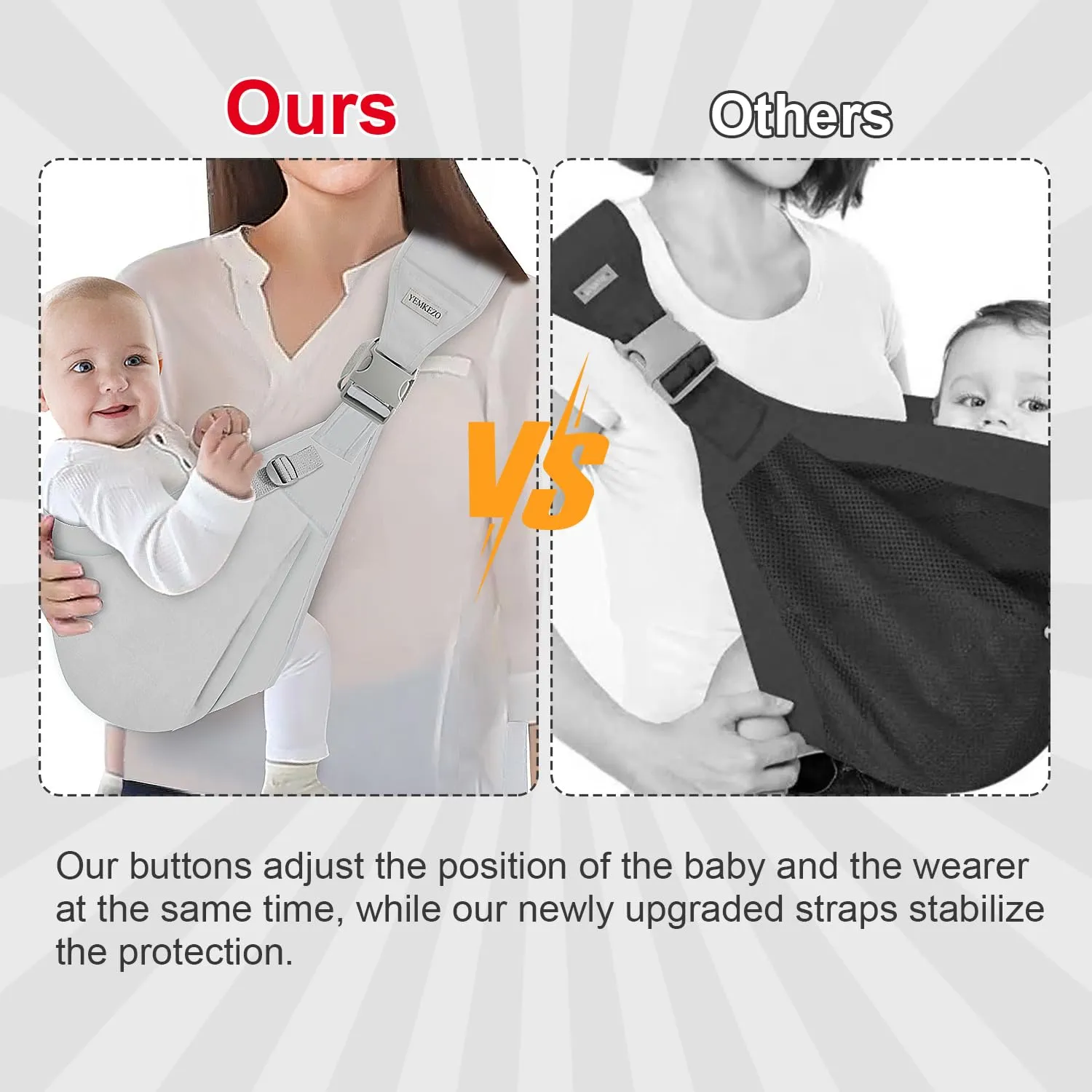 Baby Sling Carrier Newborn to Toddler,Updated Adjustable One Shoulder Labor-Saving Baby Holder Carrier,Tollder Sling Carrying 7-45 lbsSummer-Pink5