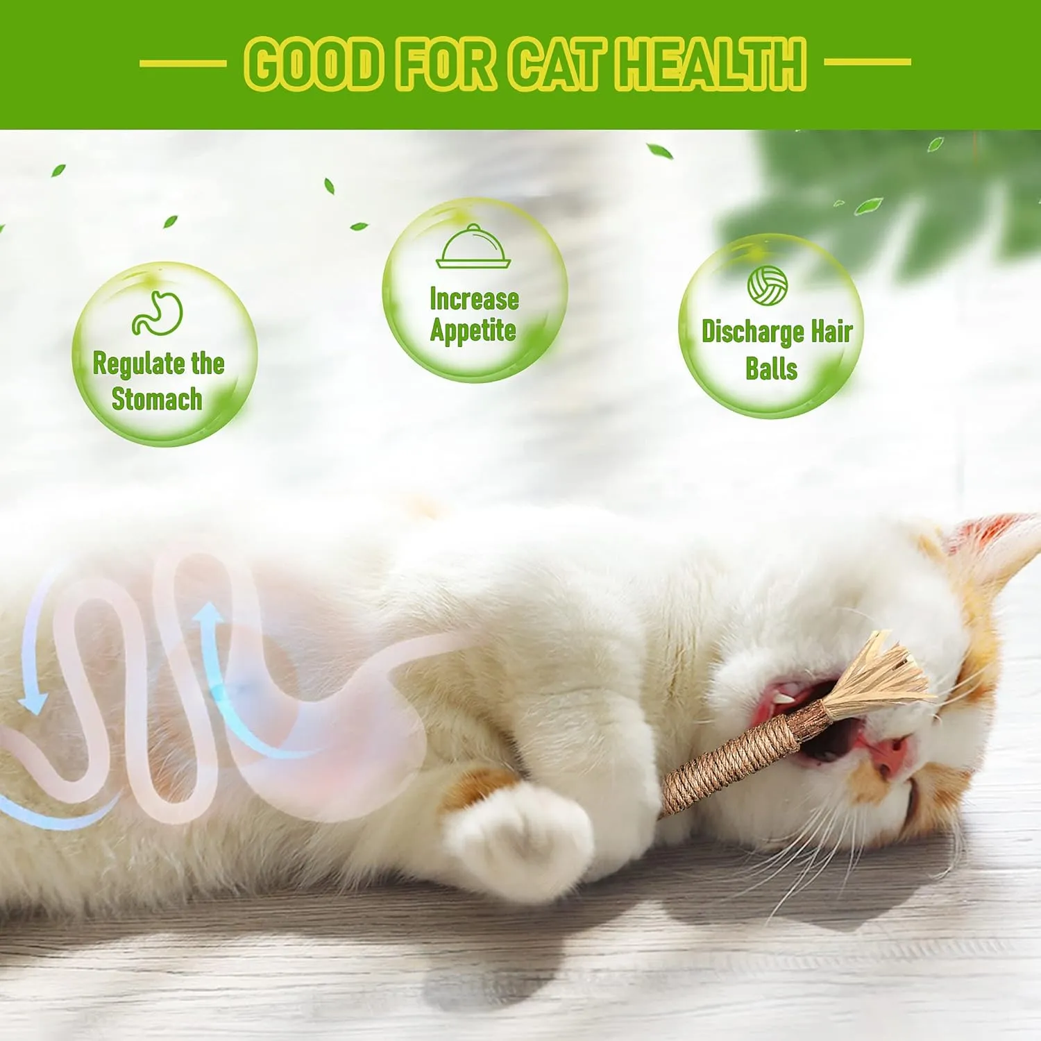 BAWAN Catnip Toys Silvervine for Cats: Cute Cat & Kitten Toys for Indoor Cats Interactive Cat & Kitten Teething Chew Toys for Aggressive Chewers Silvervine Sticks Cat Dental Toy (3PCS)