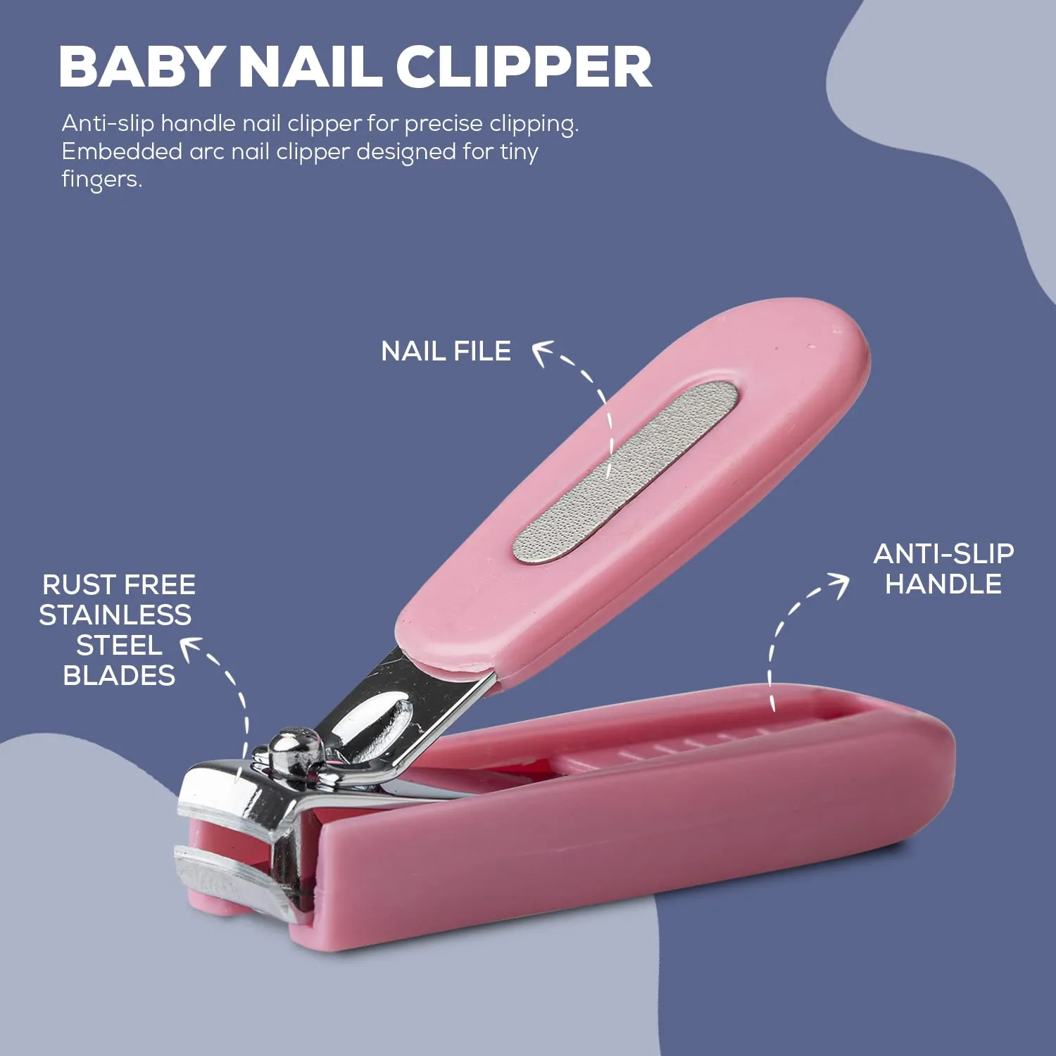 Baybee Baby Nail Clipper, Safety Nail Cutter for New Born Babies - Pack of 2