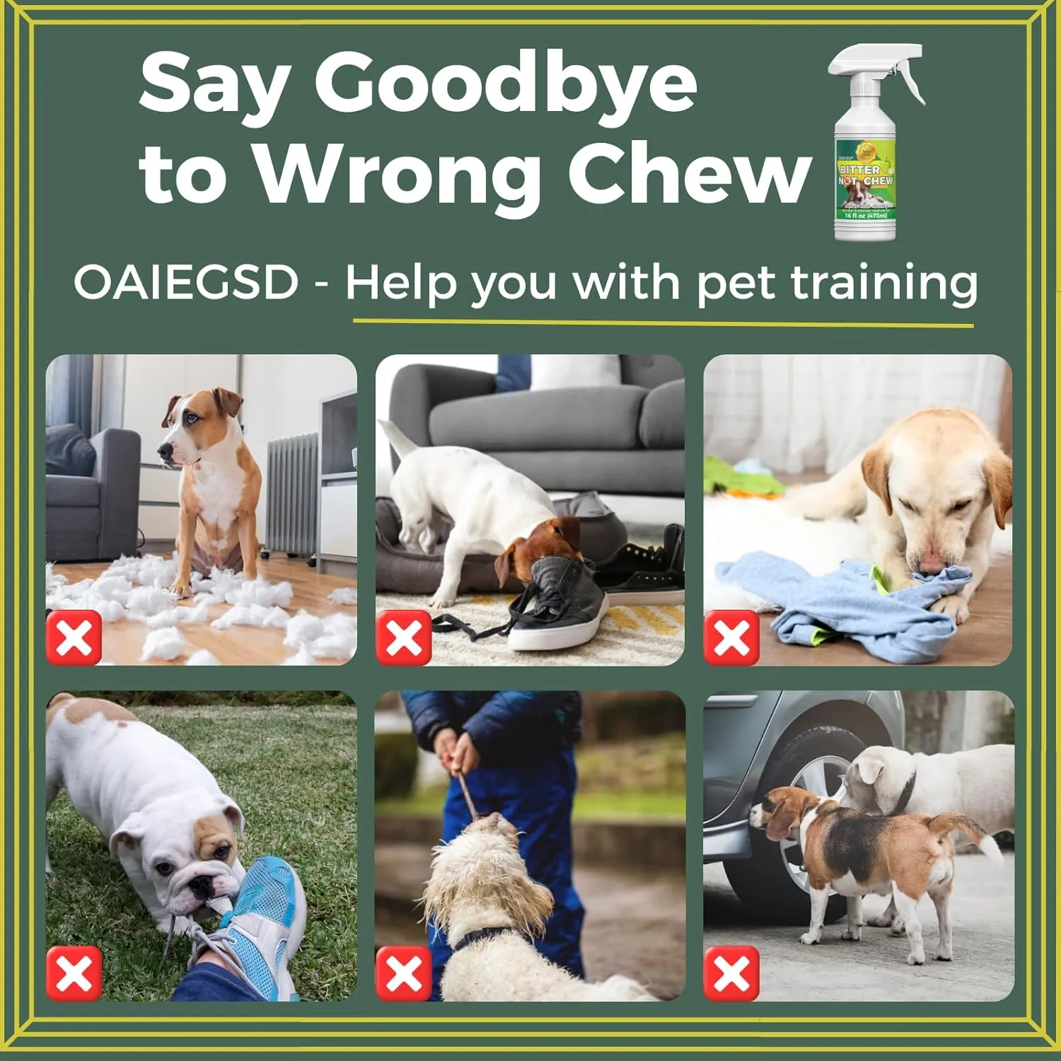 Bitters for Dog Chewing - Effective Chew Deterrent - 16oz