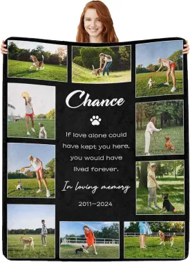 Custom Dog Blanket Personalized Pet Memorial Blanket in Memory of Dog Photo Blanket - Pet Memorial Gifts for Loss of Dog, Loss of Pet Remembrance Gift, in Loving Memory Blanket for Pet Owner Dog Lover