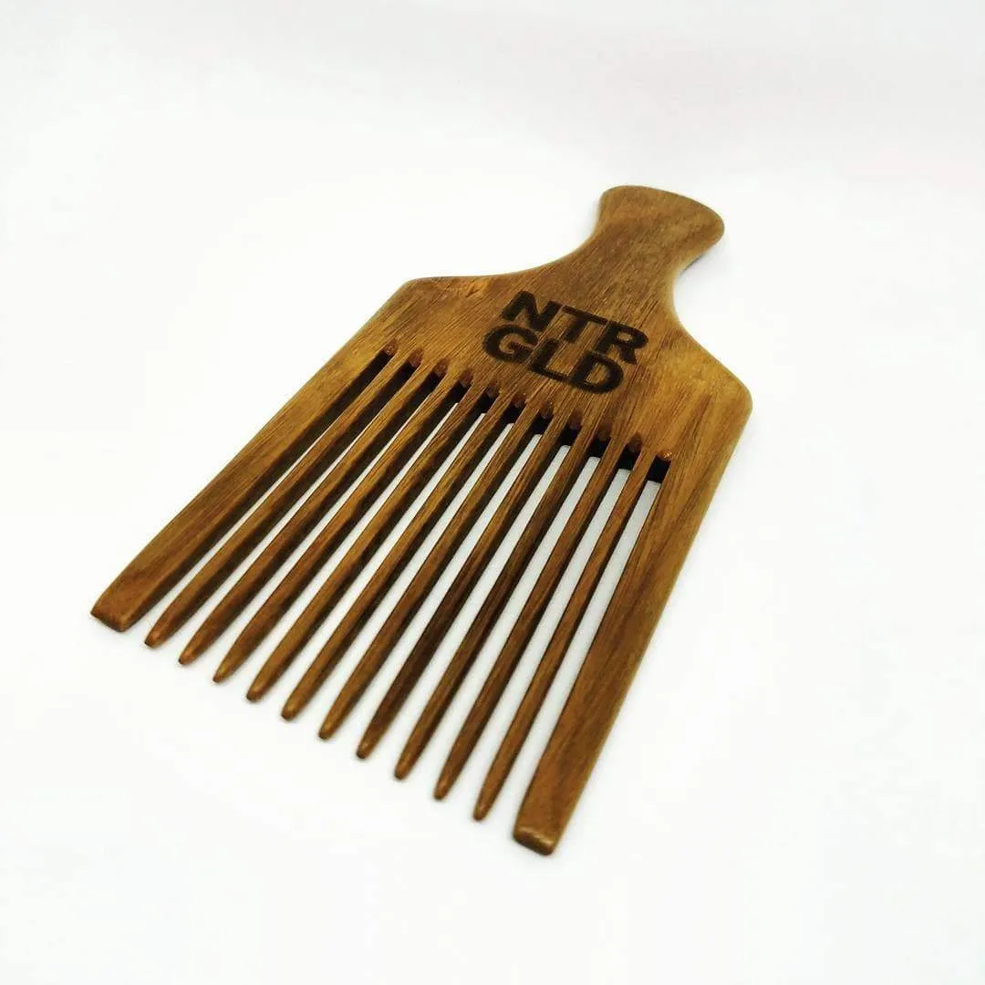 DEFECT!! -  Afro Power Pick - 7.5 Inches || Oil Infused Wooden Comb