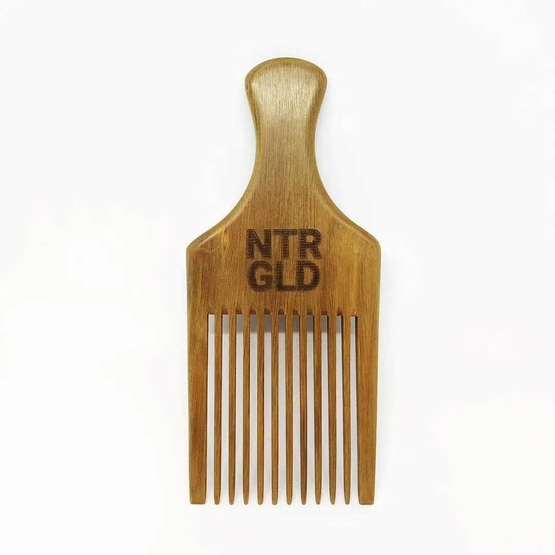DEFECT!! -  Afro Power Pick - 7.5 Inches || Oil Infused Wooden Comb