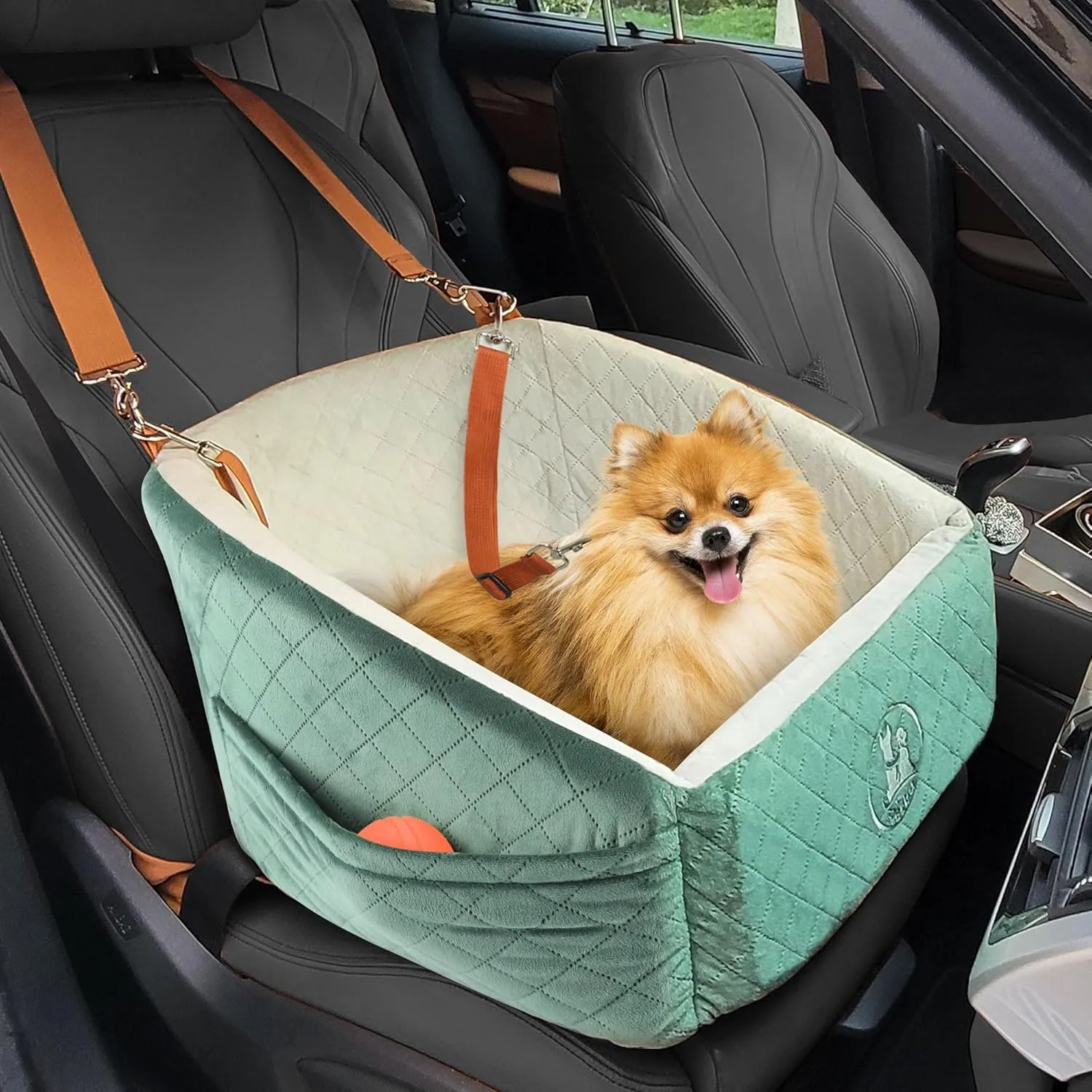 Dog Car Seat for Small Dogs Memory Foam Pet Car Seat Washable Doggy Booster Seat Travel Carrier Bed for Medium Dogs Up to 30lbs