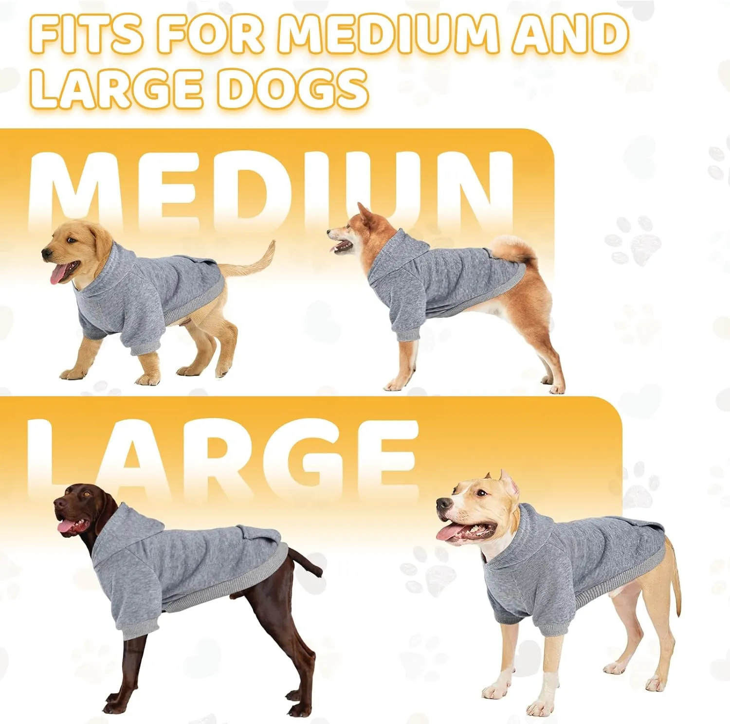 Dog Hoodies, Dog Sweatshirt Sweater for Medium Large Dogs Cats Puppys, Dog Winter Clothes Coat Warm and Soft, Soft Brushed Fleece Dog Clothes Dog Hoodie Sweatshirt with Pocket (Gray, XL)