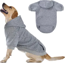 Dog Hoodies, Dog Sweatshirt Sweater for Medium Large Dogs Cats Puppys, Dog Winter Clothes Coat Warm and Soft, Soft Brushed Fleece Dog Clothes Dog Hoodie Sweatshirt with Pocket (Gray, XL)