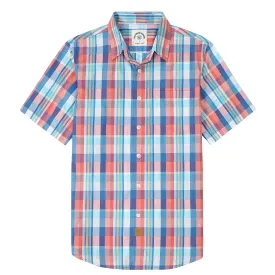 Dubinik® Mens Short Sleeve Button Down Shirts Summer Vintage Short Sleeve Button Down Men Lightweight Men's Casual Shirts#51021