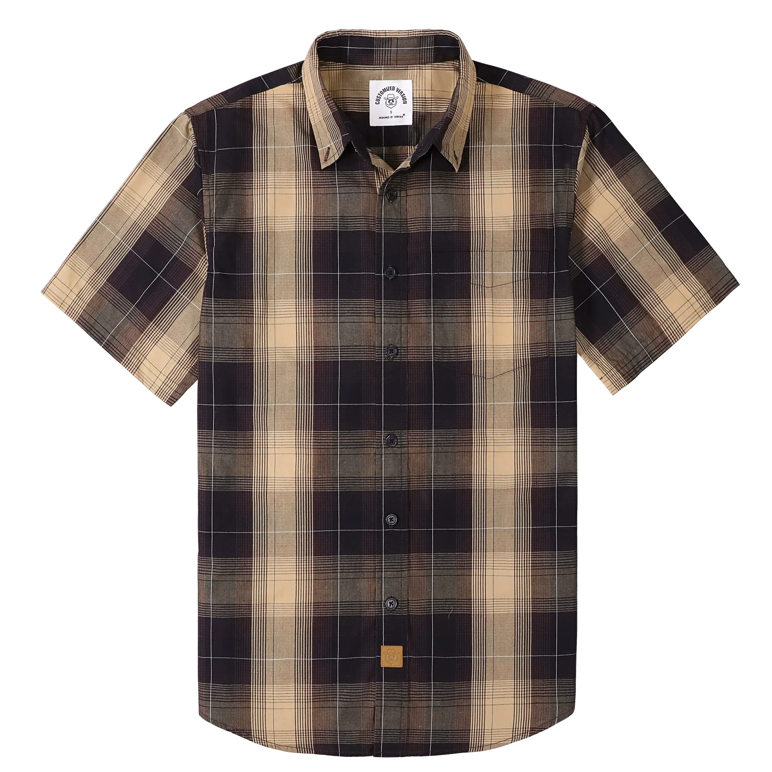 Dubinik® Mens Short Sleeve Button Down Shirts Summer Vintage Short Sleeve Button Down Men Lightweight Men's Casual Shirts#51027