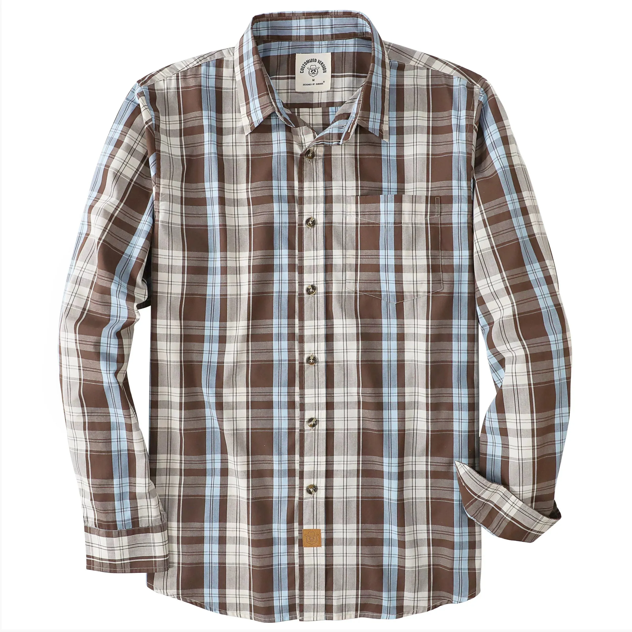 Dubinik®Mens Long Sleeve Casual Button Down Vintage Plaid Shirts#52001