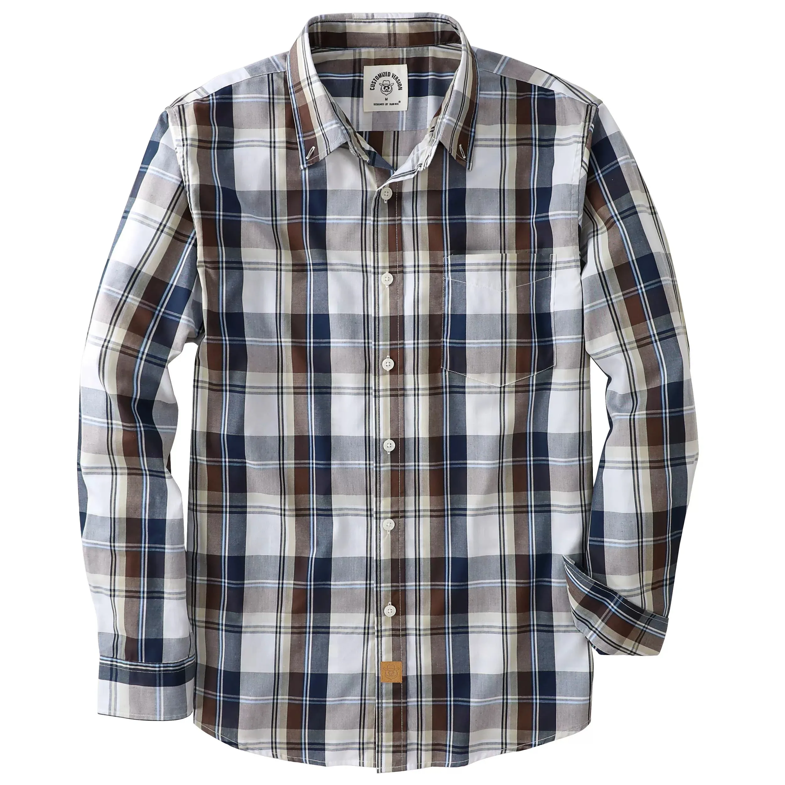 Dubinik®Mens Long Sleeve Casual Button Down Vintage Plaid Shirts#52006