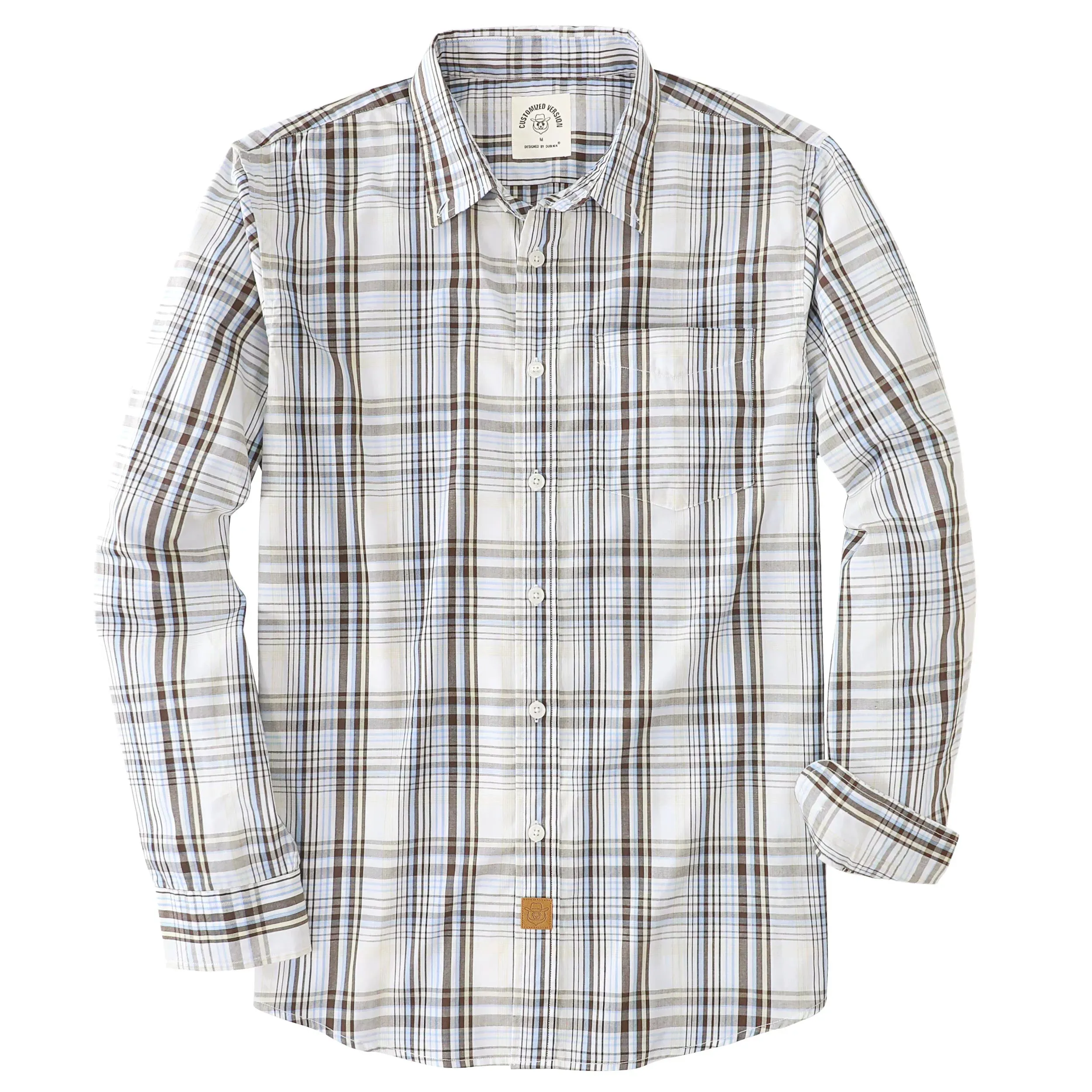 Dubinik®Mens Long Sleeve Casual Button Down Vintage Plaid Shirts#52007