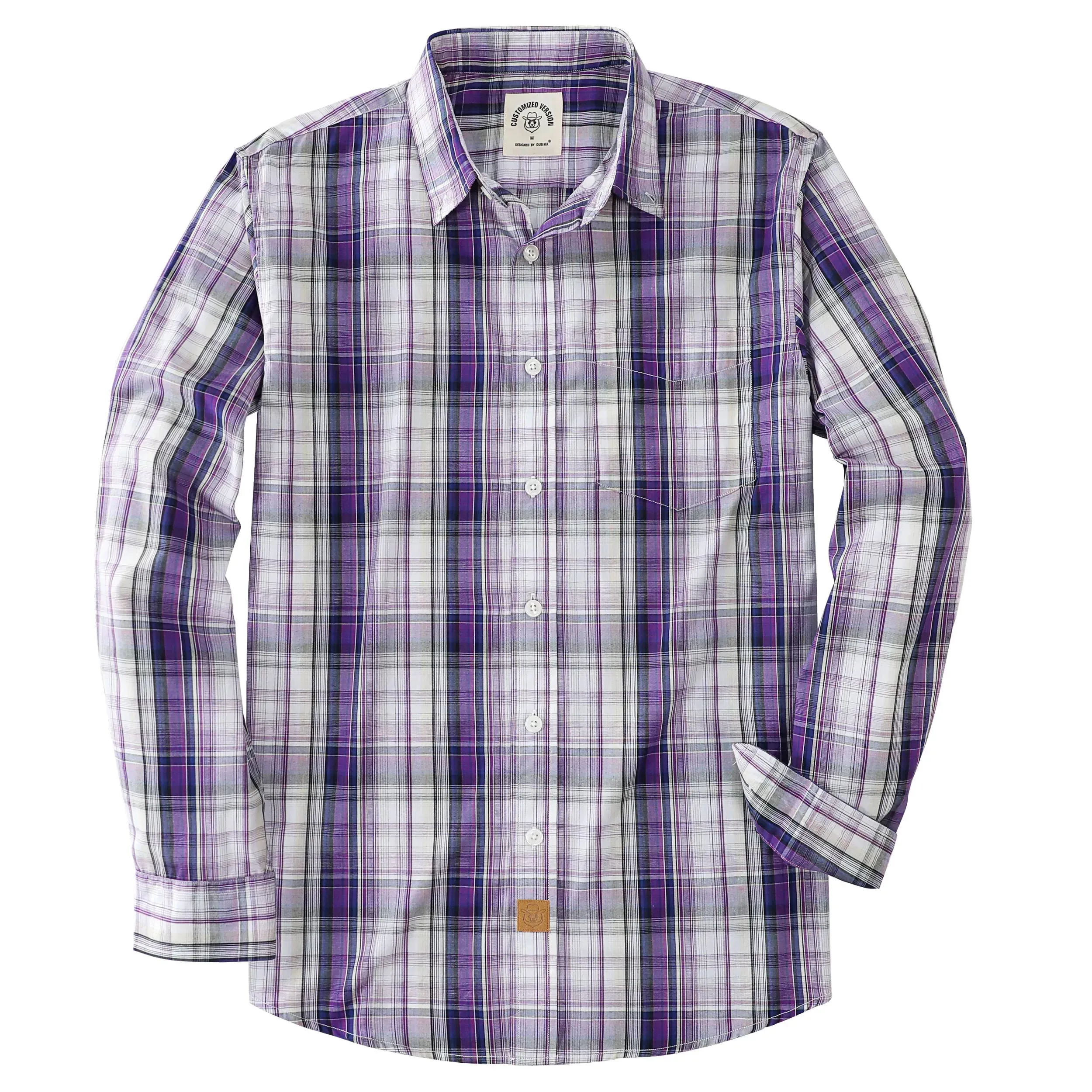 Dubinik®Mens Long Sleeve Casual Button Down Vintage Plaid Shirts#52008