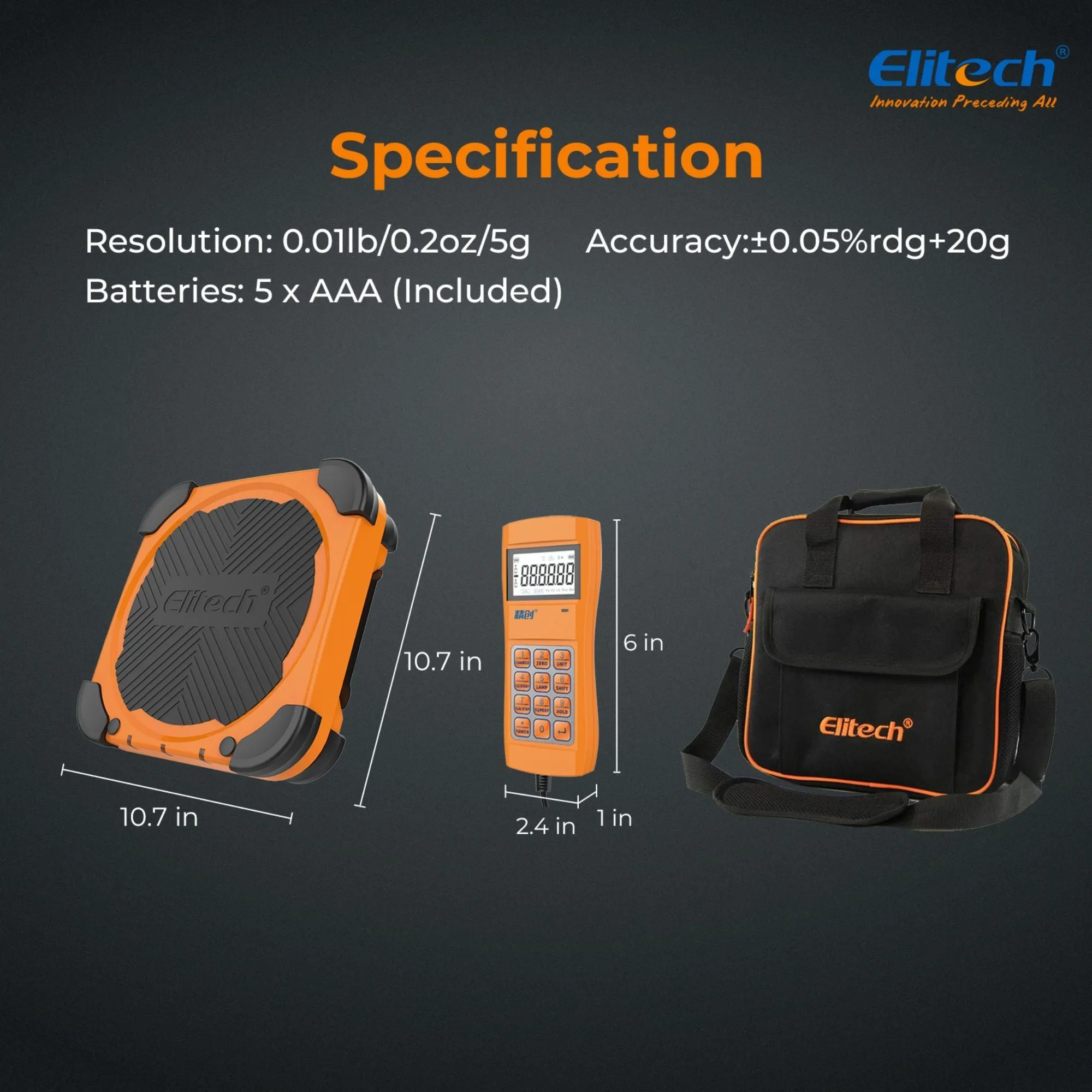 Elitech LMC-200 Electronic HVAC Refrigerant Charging Weight Scale Wired Remote 220lbs/100kgs