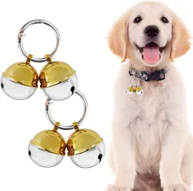 Extra Loud Cat & Dog Bell for Collar, Easy Clip Clasps, Pet Tracker & Falconry, Durable Brass Collar Charms (Gold & Silver, 2 Pack)