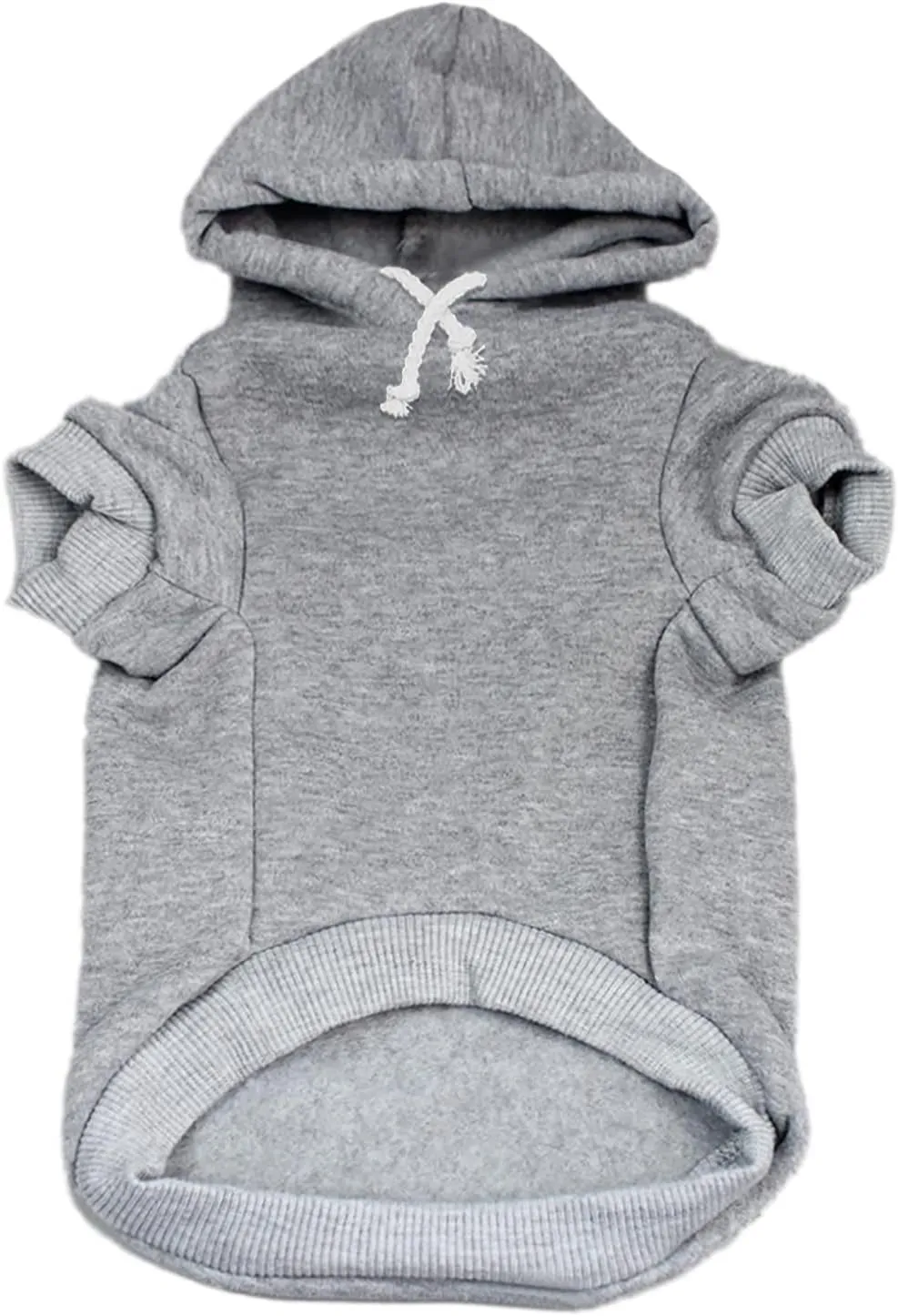 Free Kisses Dog Hoodie Fleece Lined Pullover Sweatshirt with Leash Hole (Grey, 6X-Large 727)