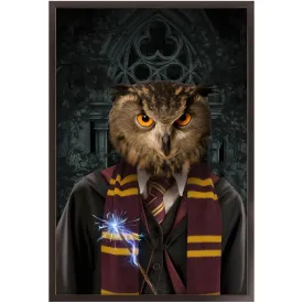 Gryfting Away - Harry Potter Inspired Custom Pet Portrait Framed Satin Paper Print