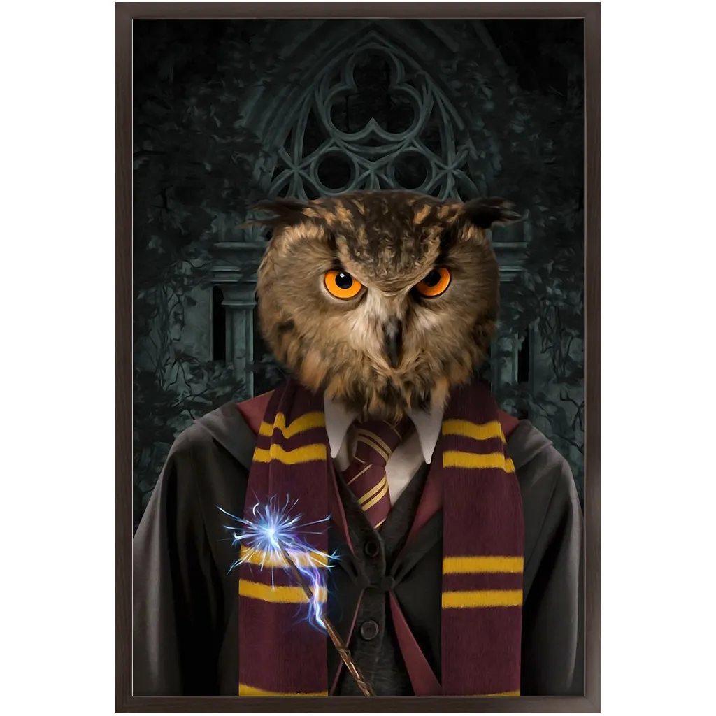 Gryfting Away - Harry Potter Inspired Custom Pet Portrait Framed Satin Paper Print