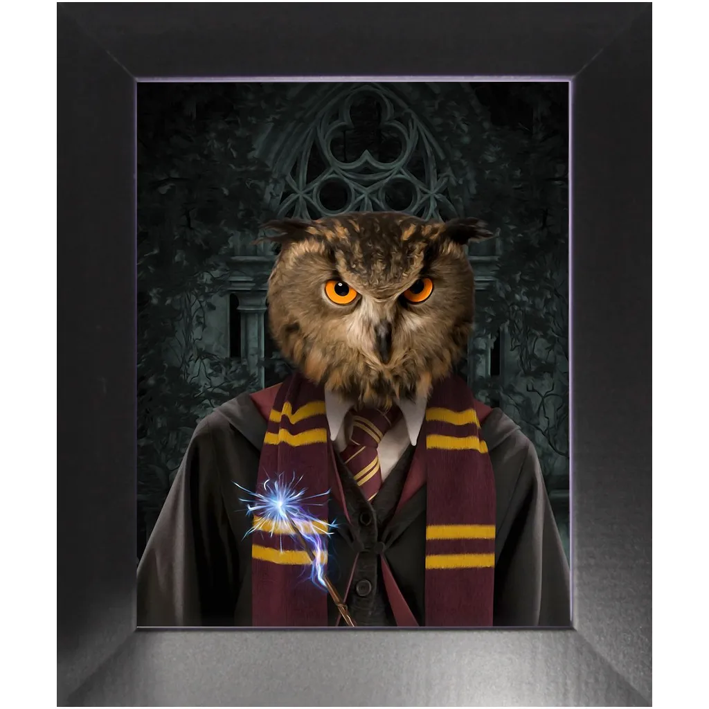 Gryfting Away - Harry Potter Inspired Custom Pet Portrait Framed Satin Paper Print