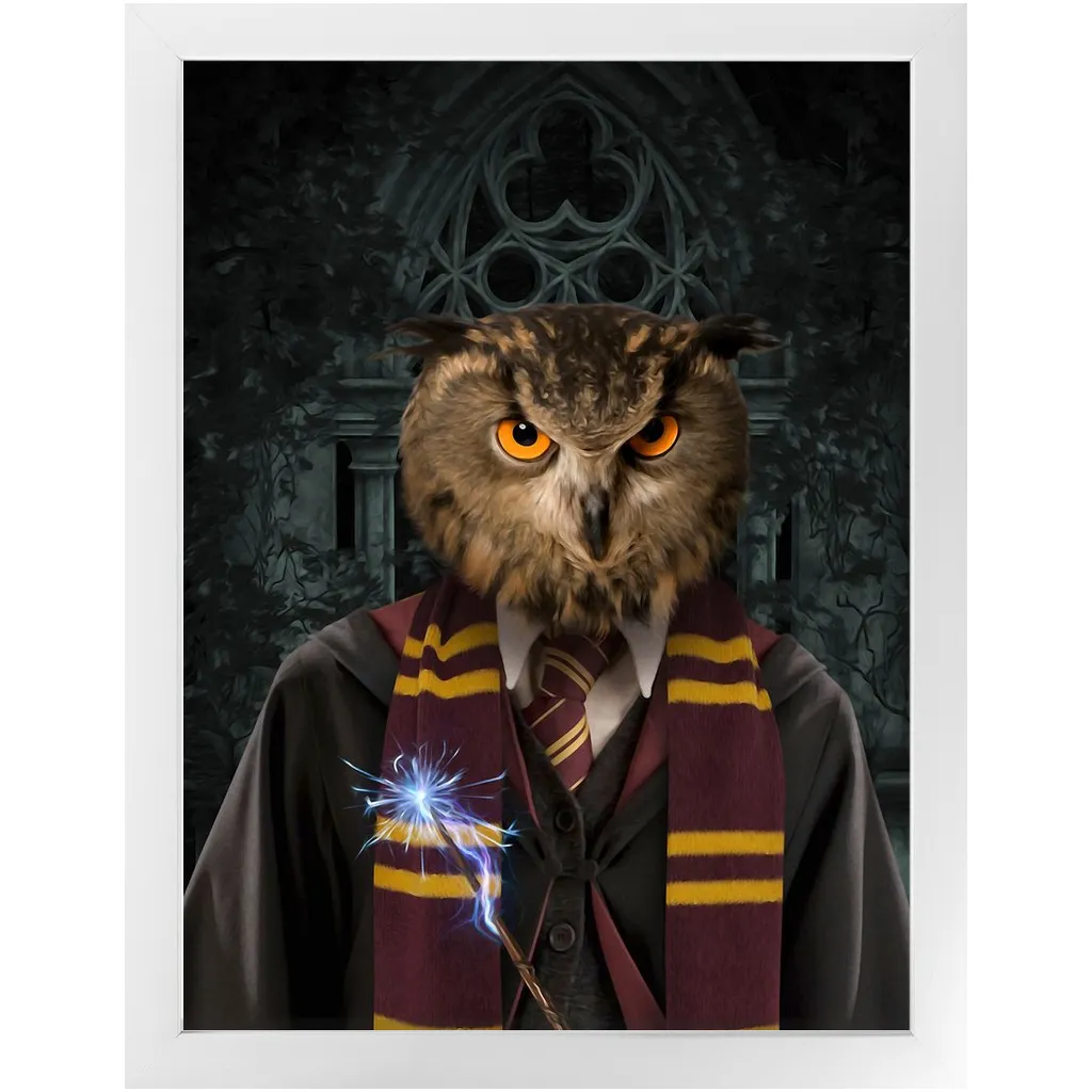 Gryfting Away - Harry Potter Inspired Custom Pet Portrait Framed Satin Paper Print