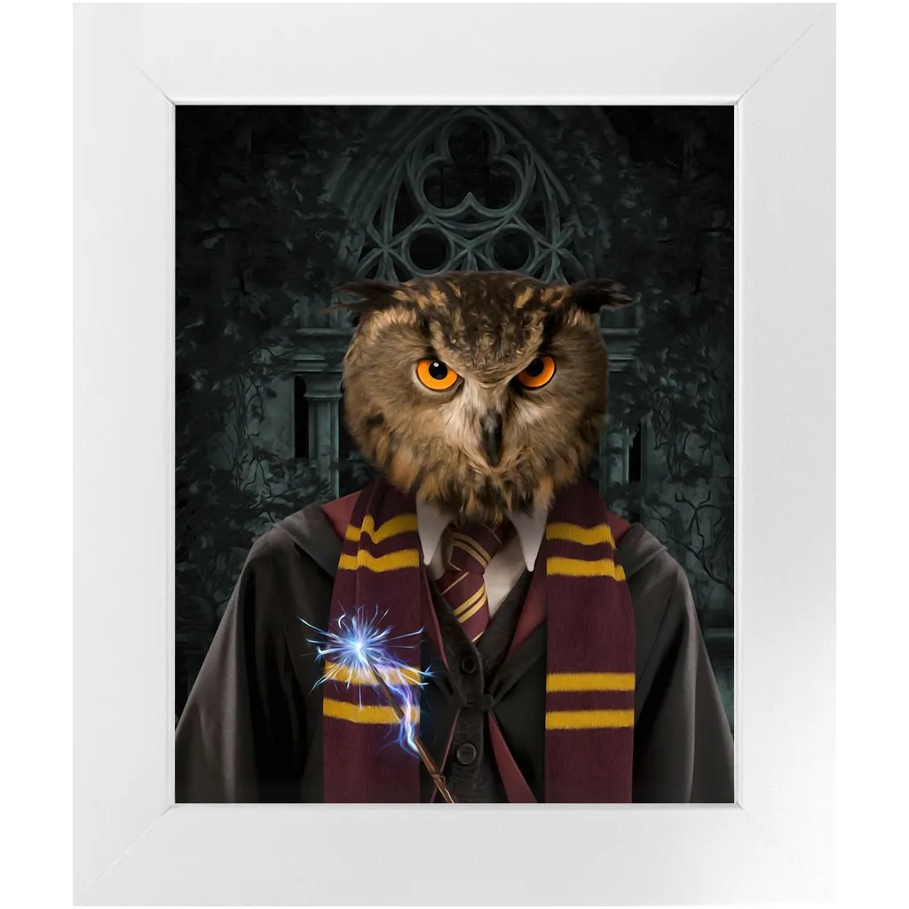 Gryfting Away - Harry Potter Inspired Custom Pet Portrait Framed Satin Paper Print