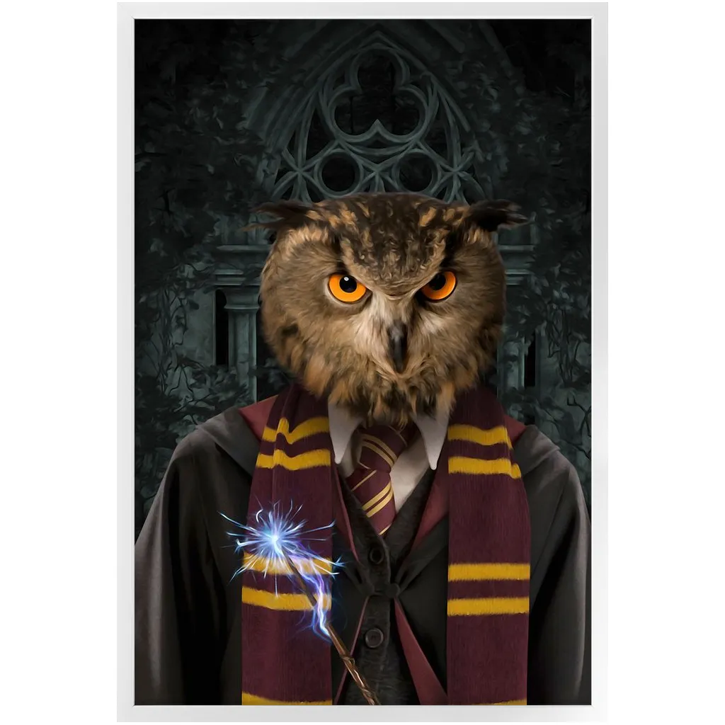 Gryfting Away - Harry Potter Inspired Custom Pet Portrait Framed Satin Paper Print