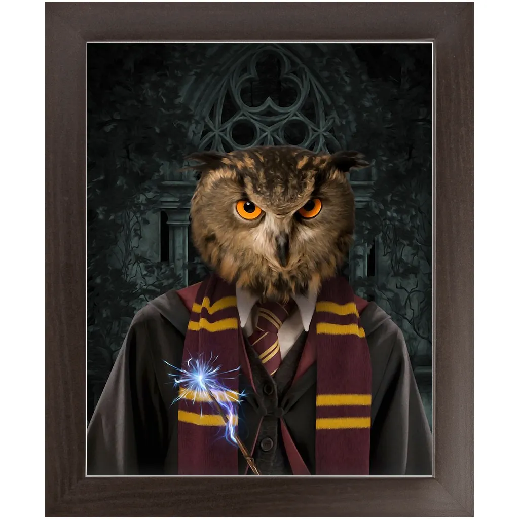 Gryfting Away - Harry Potter Inspired Custom Pet Portrait Framed Satin Paper Print