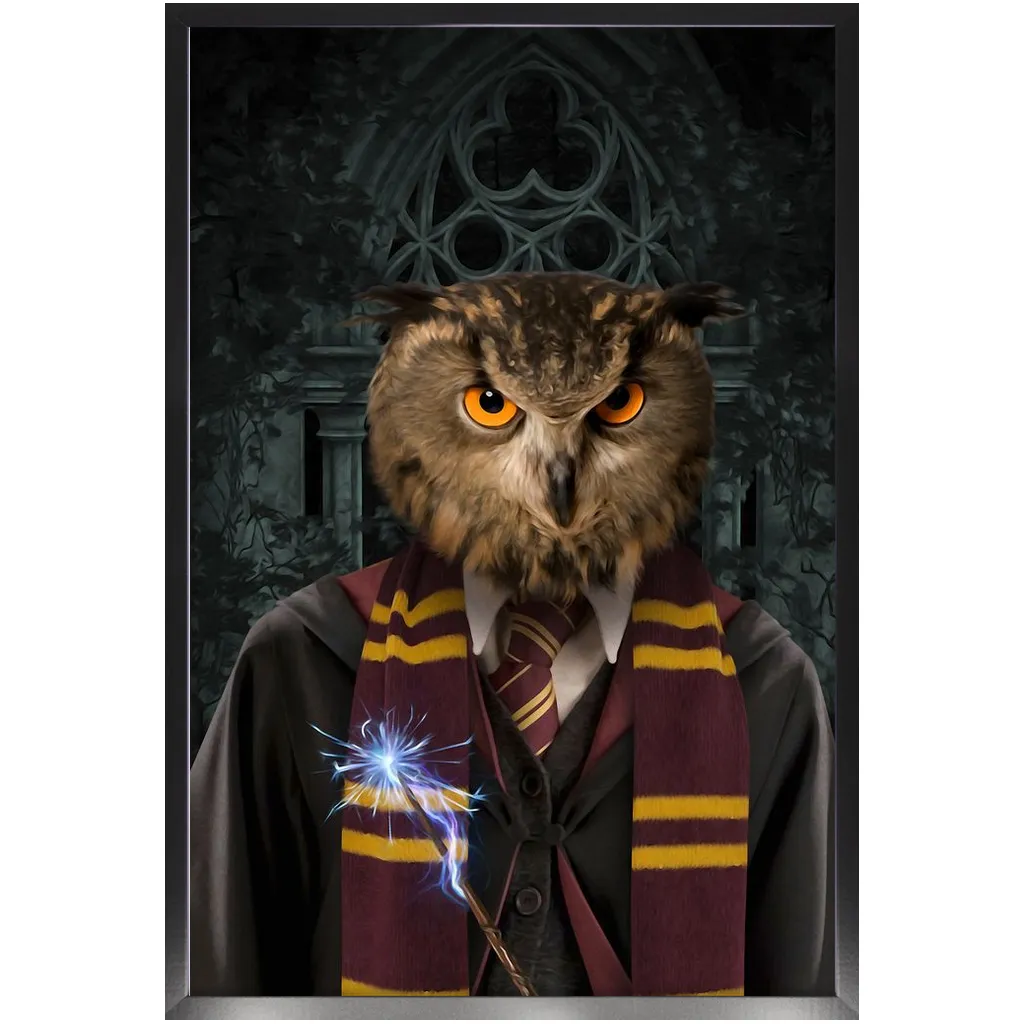 Gryfting Away - Harry Potter Inspired Custom Pet Portrait Framed Satin Paper Print
