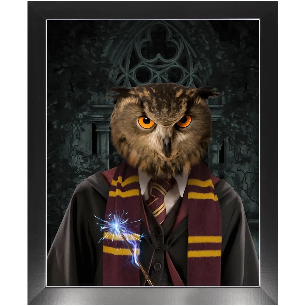 Gryfting Away - Harry Potter Inspired Custom Pet Portrait Framed Satin Paper Print
