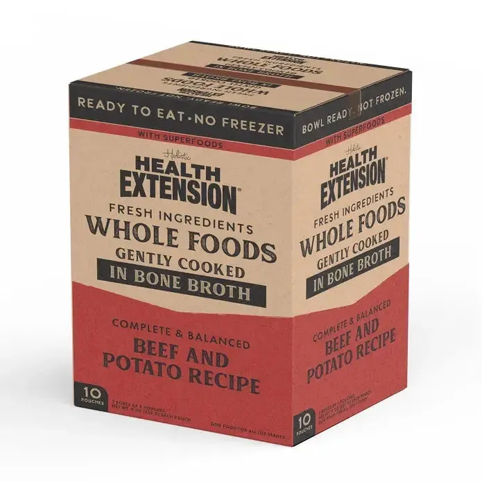 Health Extension Gently Cooked in Broth Beef & Potato Recipe Pouches for Dogs, 9-oz pouch