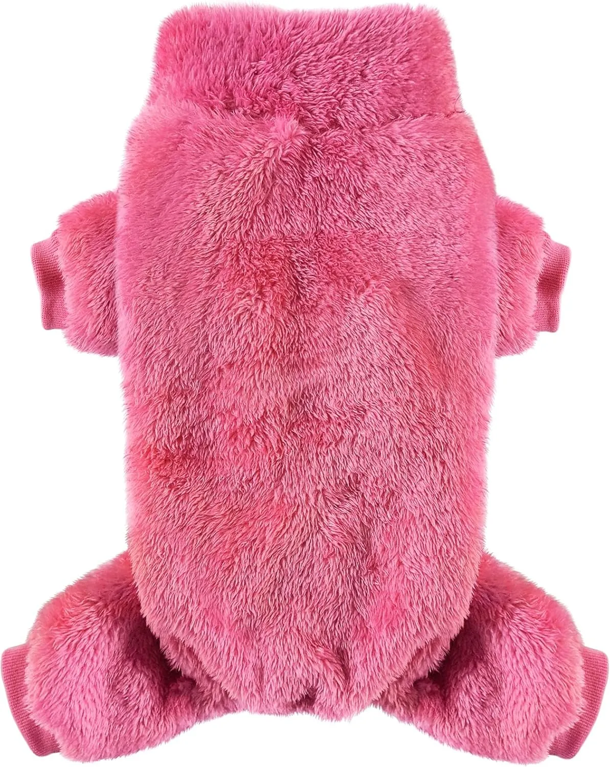 Idepet Velvet Dog Pajamas, Turtleneck Dog Sweater Fuzzy Plush Onesie Soft Cat Apparel Pet Clothes Winter Outfit Doggy Pjs Puppy Jumpsuit for Small Dogs Cats (Rosered,XL)