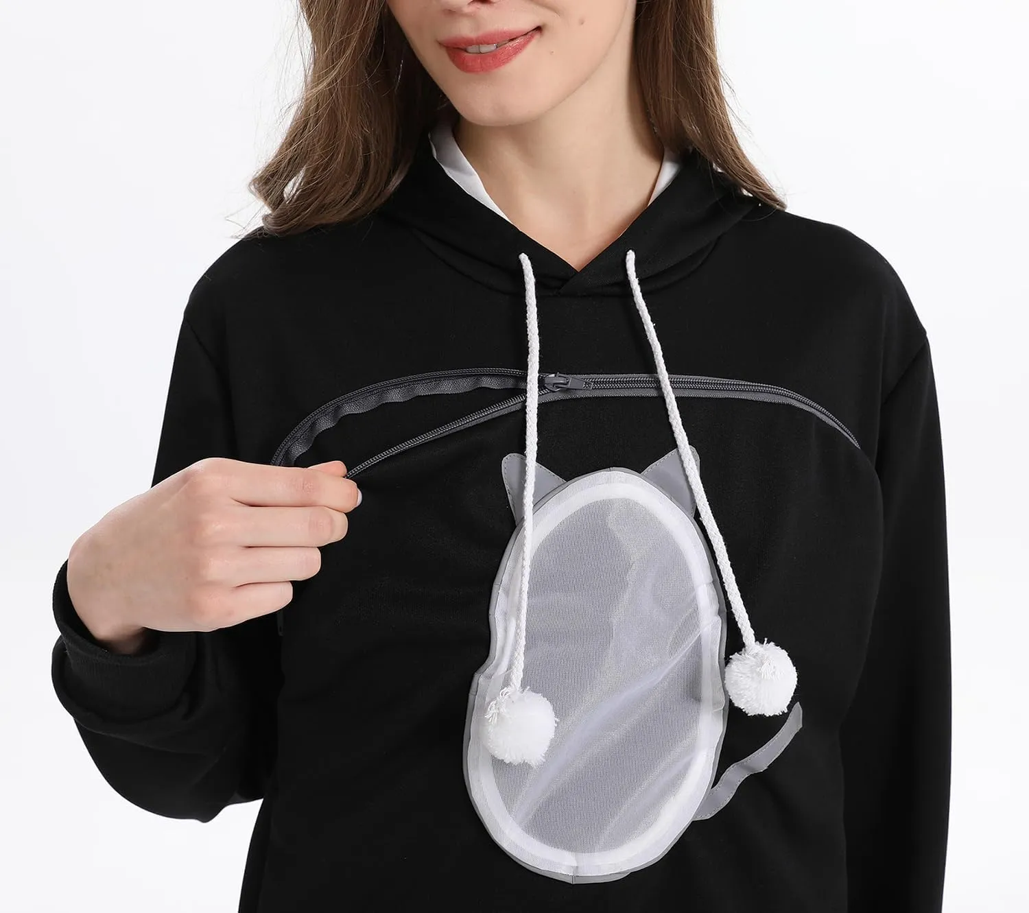 LINYUCHEN Cat Pouch Hoodie Pet Carrier Sweatshirt Large Pocket Pullover Shirt Wearable Cat Dog Carrier Hoodie