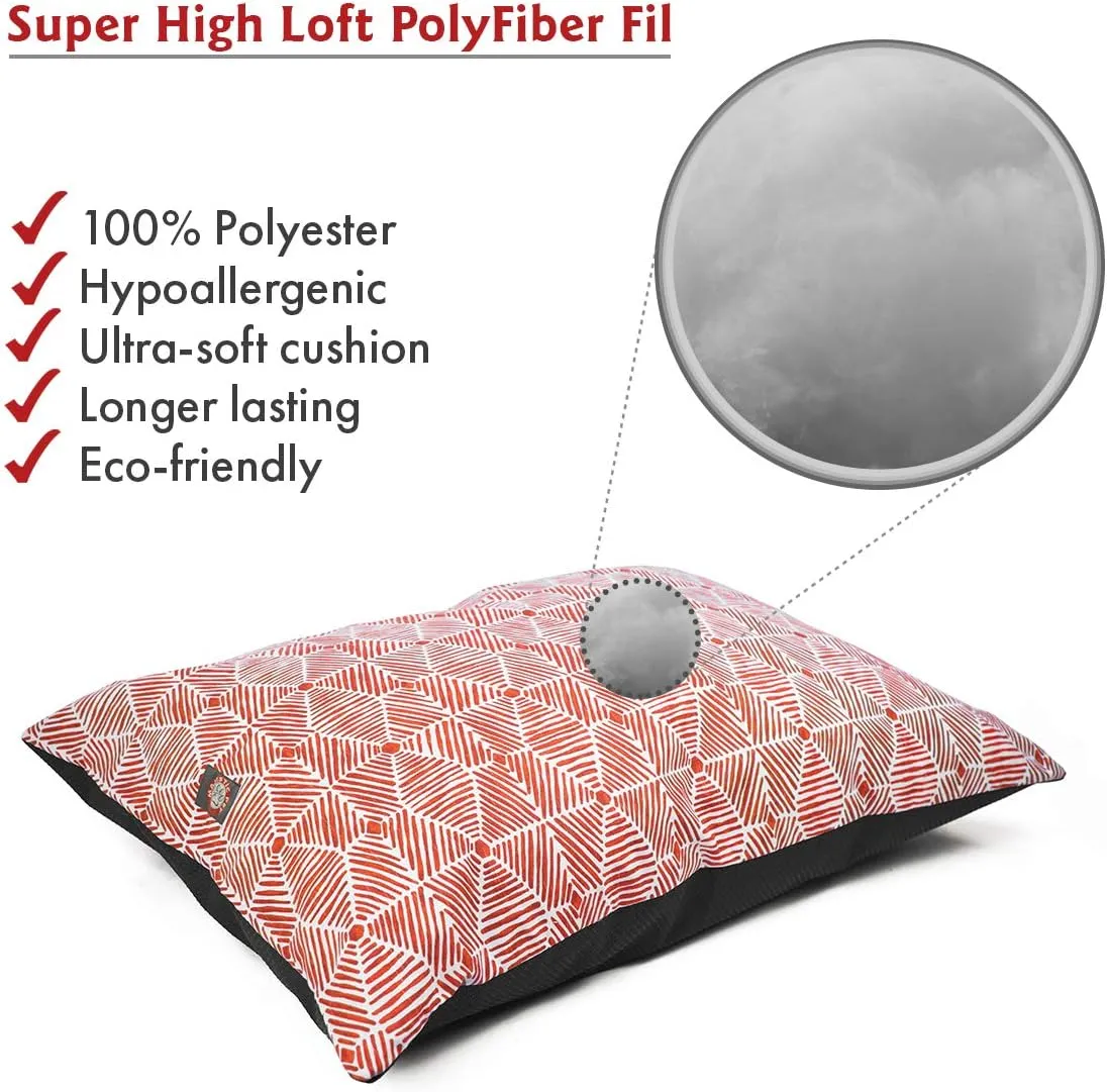 Majestic Pet Rectangle Dog Bed - Washable Super Value Pillow - Large Breed 46 x 35 Inch - Charlie Salmon