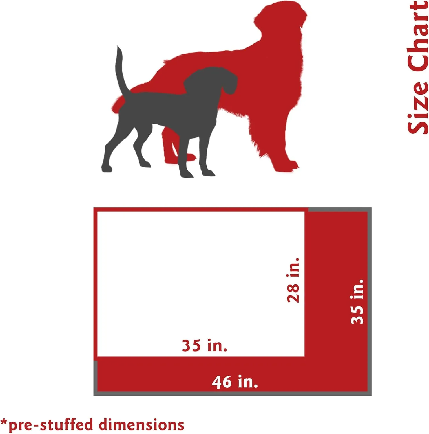 Majestic Pet Rectangle Dog Bed - Washable Super Value Pillow - Large Breed 46 x 35 Inch - Charlie Salmon
