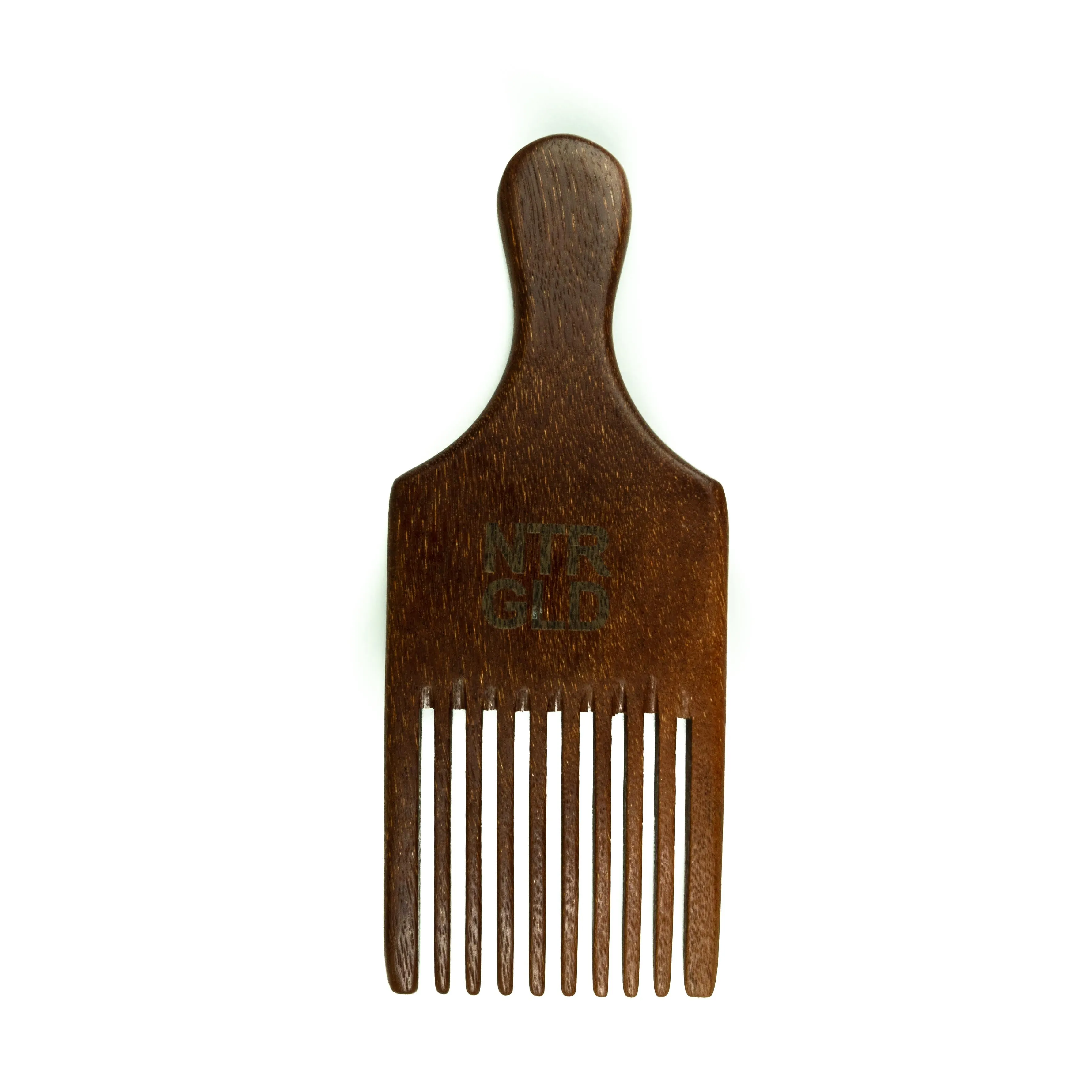 Mini Afro Power Pick Comb - 6.15 in x 2.5 in || Oil Infused Wooden Comb