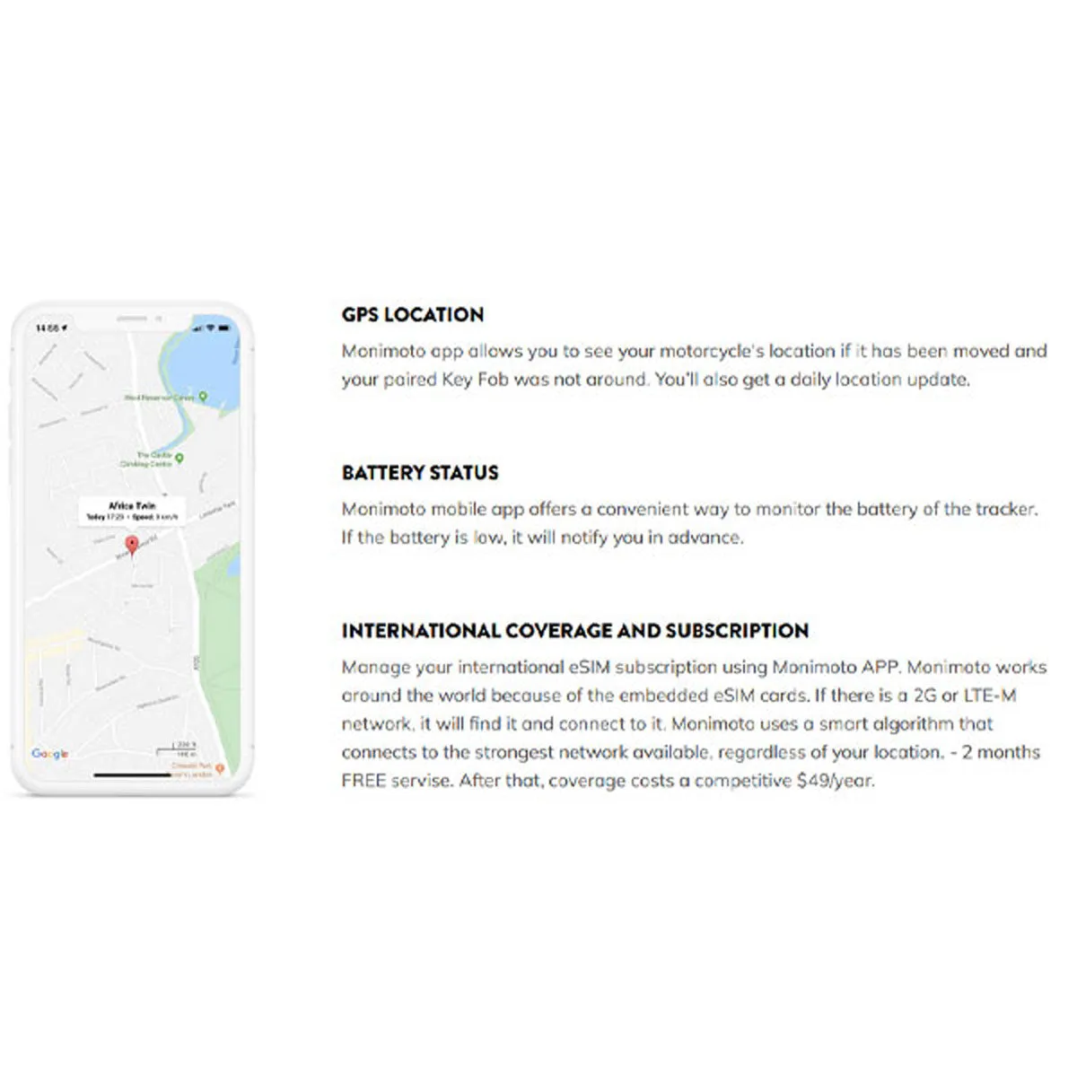 MoniMoto 7 Smart Motorcycle/Vehicle GPS Tracker