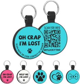 MYLUCKYTAG Silent Silicone QR Code Dog Tags - Scan QR for Instant Pet Location Alert Email