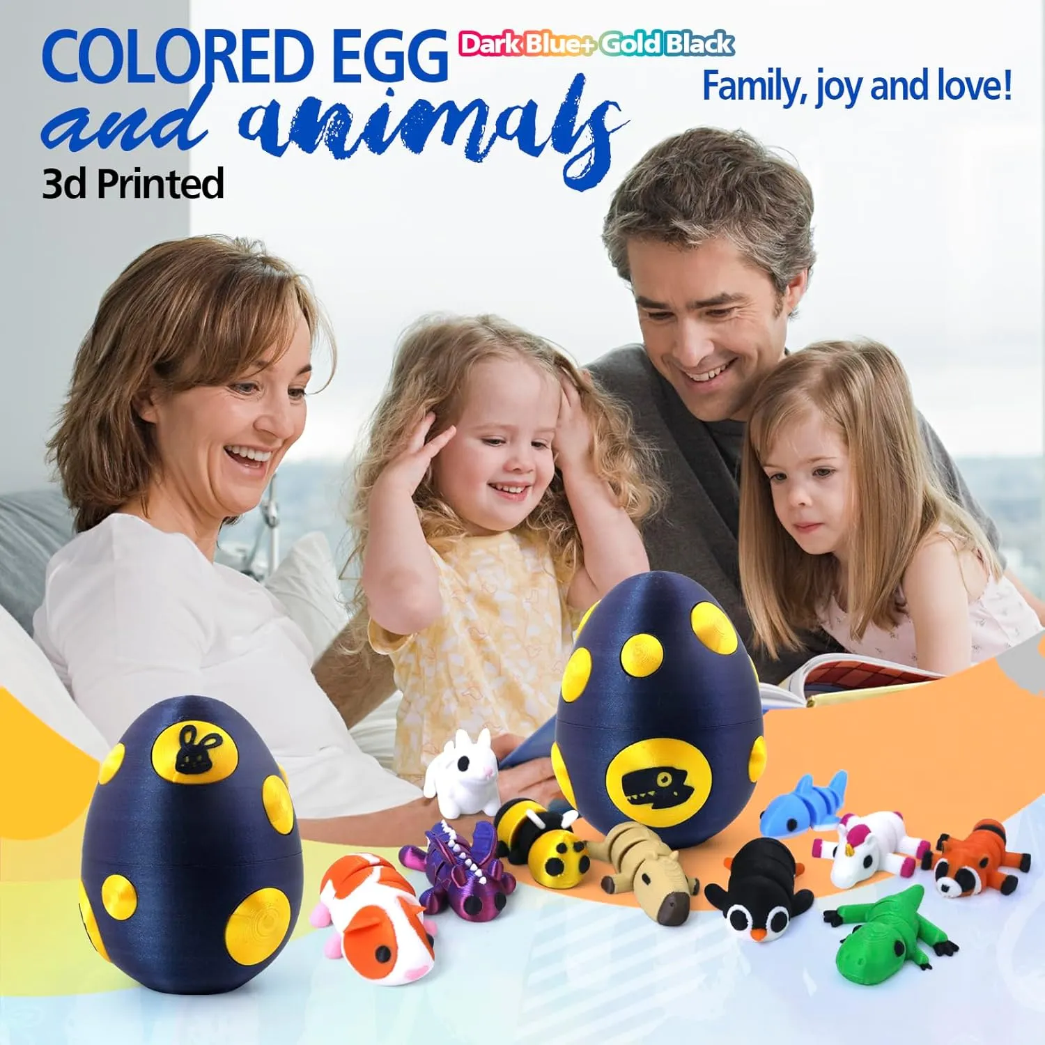 Mystery Mini 3D Printed Articulated Animal Figurines Set with Egg,Little Cute Animals Pocket Pet,3D Animals Toys,3D Printed Miniature Figurines GiftsCapybara&Unicorn&Rabbit