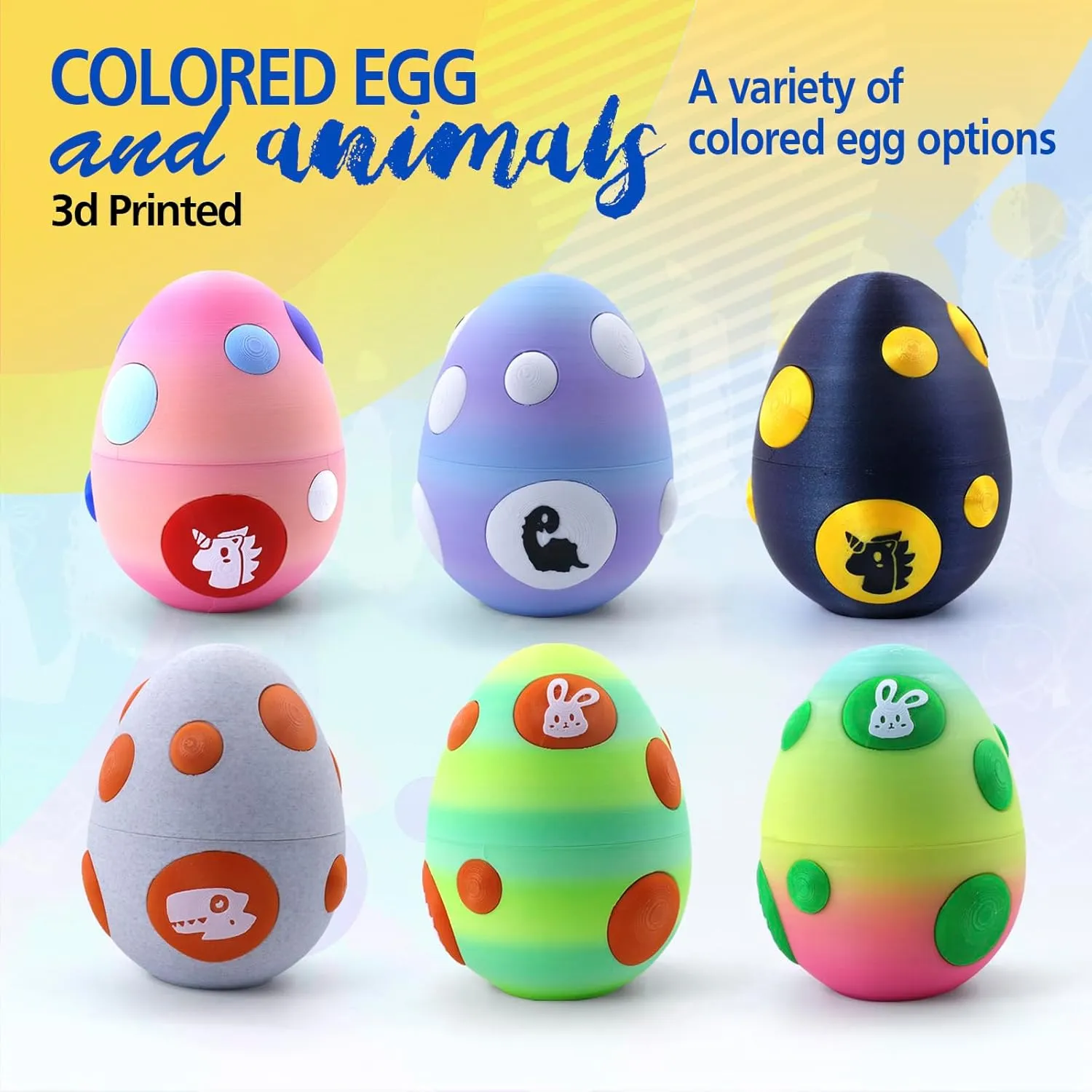 Mystery Mini 3D Printed Articulated Animal Figurines Set with Egg,Little Cute Animals Pocket Pet,3D Animals Toys,3D Printed Miniature Figurines GiftsCapybara&Unicorn&Rabbit