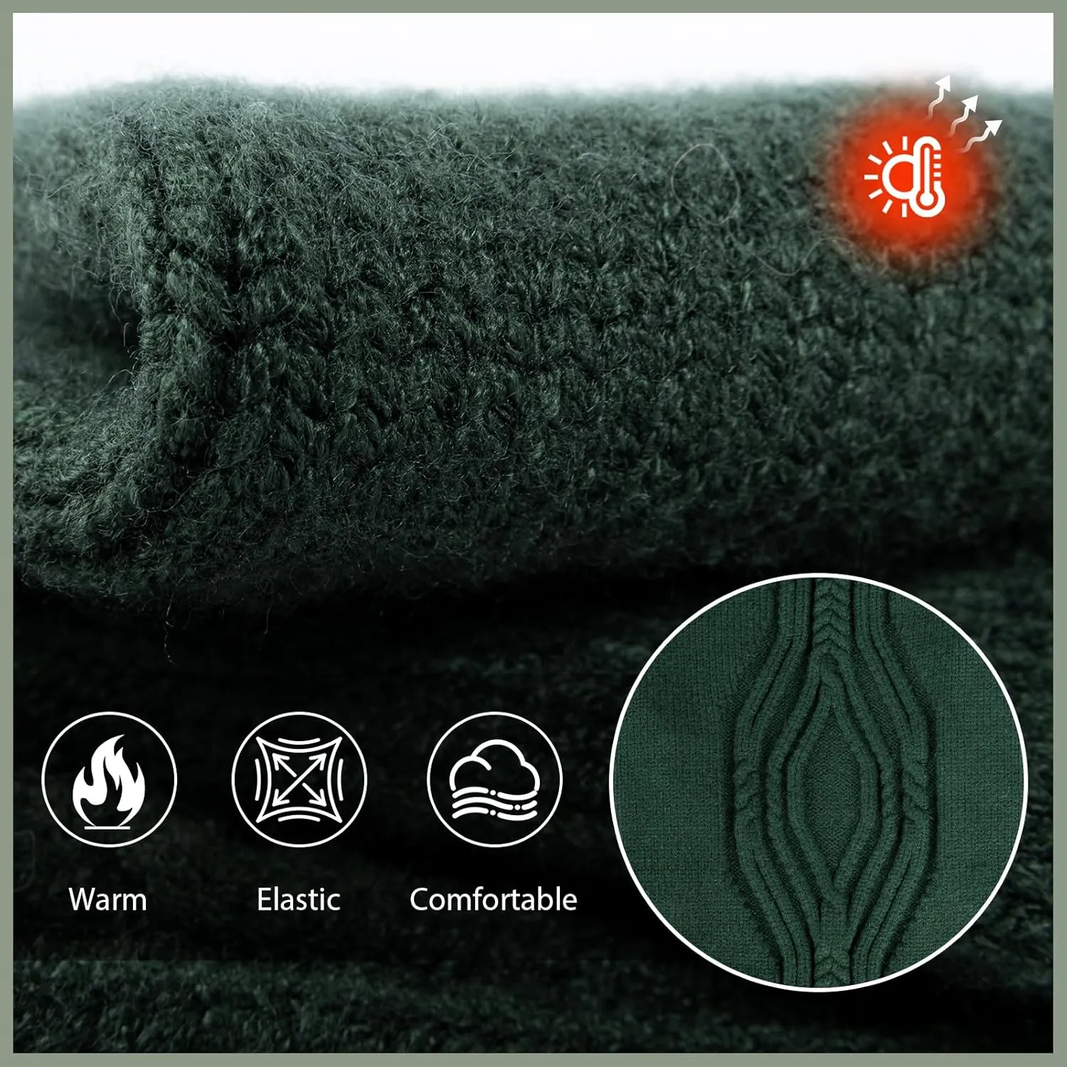 NACOCO Christmas Dog Turtleneck Sweater - Small Dog Sweater Pet Clothes Thanksgiving Doggie Sweatshirt Fall Knit Warm Winter Apparel Knitwear Outfit for French Bulldog, Corgi (Green, L)