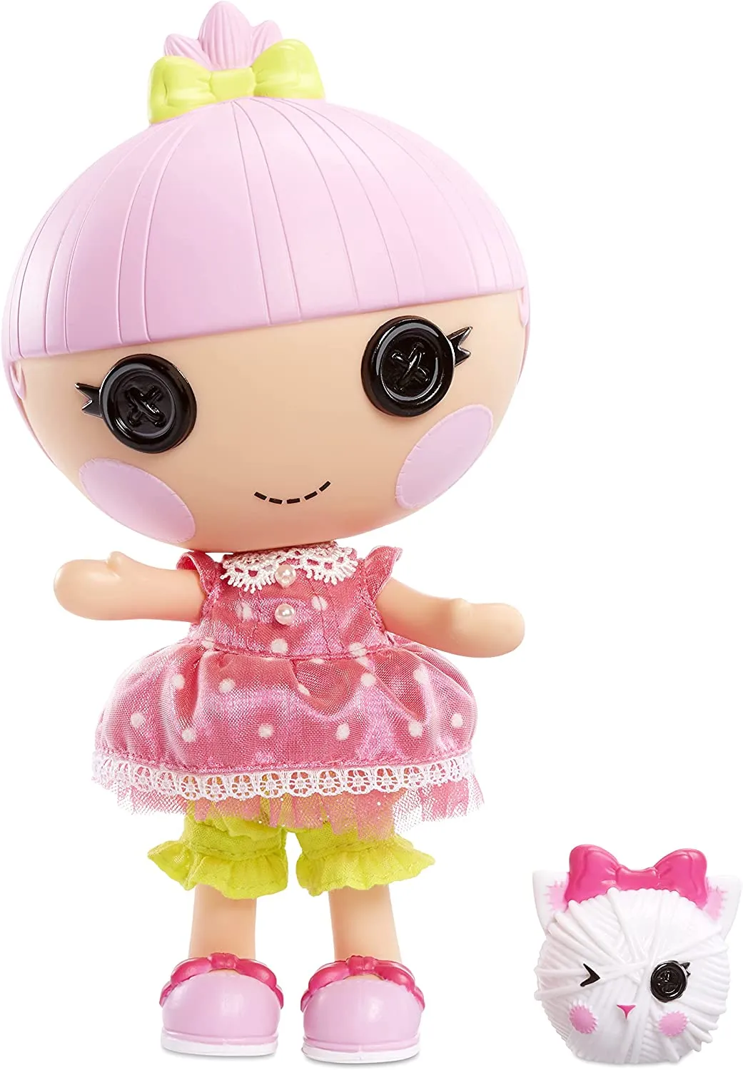 New Lalaloopsy Littles Doll - Trinket Sparkles with Pet Yarn Ball Kitten, 7" Princess Doll with Changeable Pink Outfit and Shoes, in Reusable House Package playset, for Ages 3  RETAIL $25