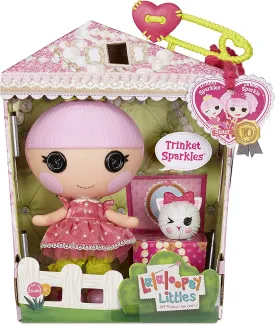 New Lalaloopsy Littles Doll - Trinket Sparkles with Pet Yarn Ball Kitten, 7" Princess Doll with Changeable Pink Outfit and Shoes, in Reusable House Package playset, for Ages 3  RETAIL $25